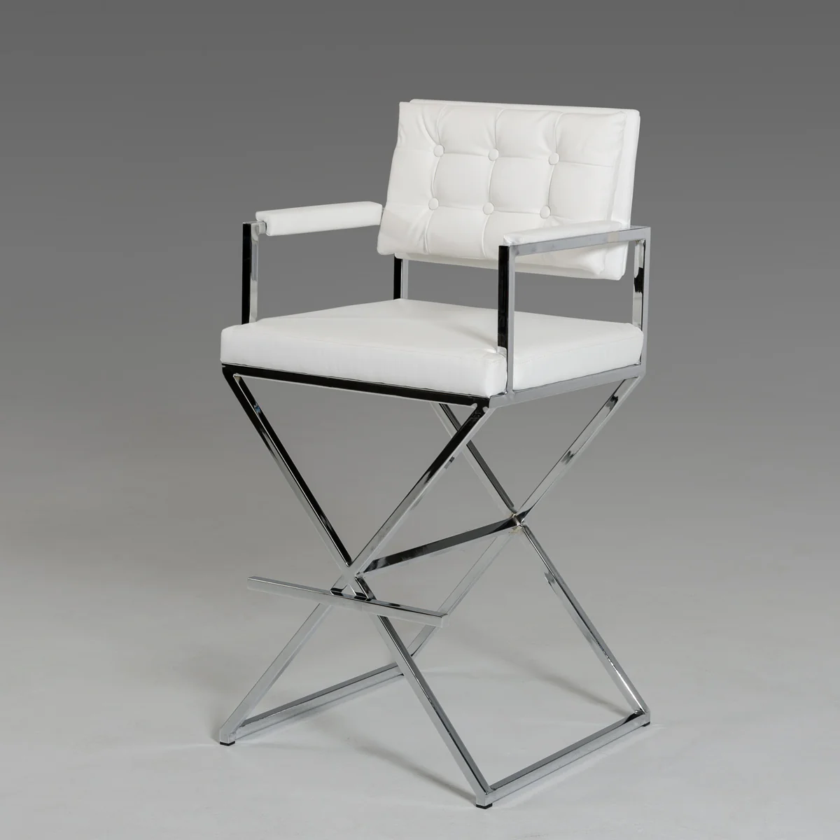 43' Black Leatherette And Steel Bar Stool By Homeroots - Image 4