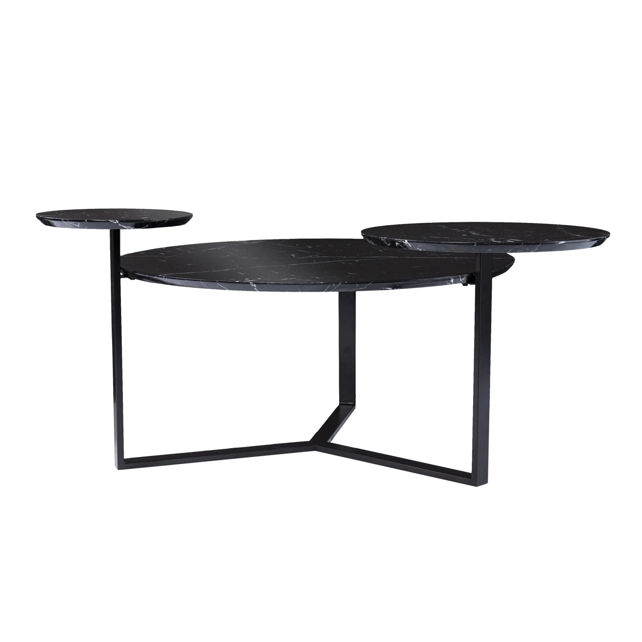43" Black Solid Manufactured Wood And Metal Free Form Coffee Table By Homeroots - Image 2