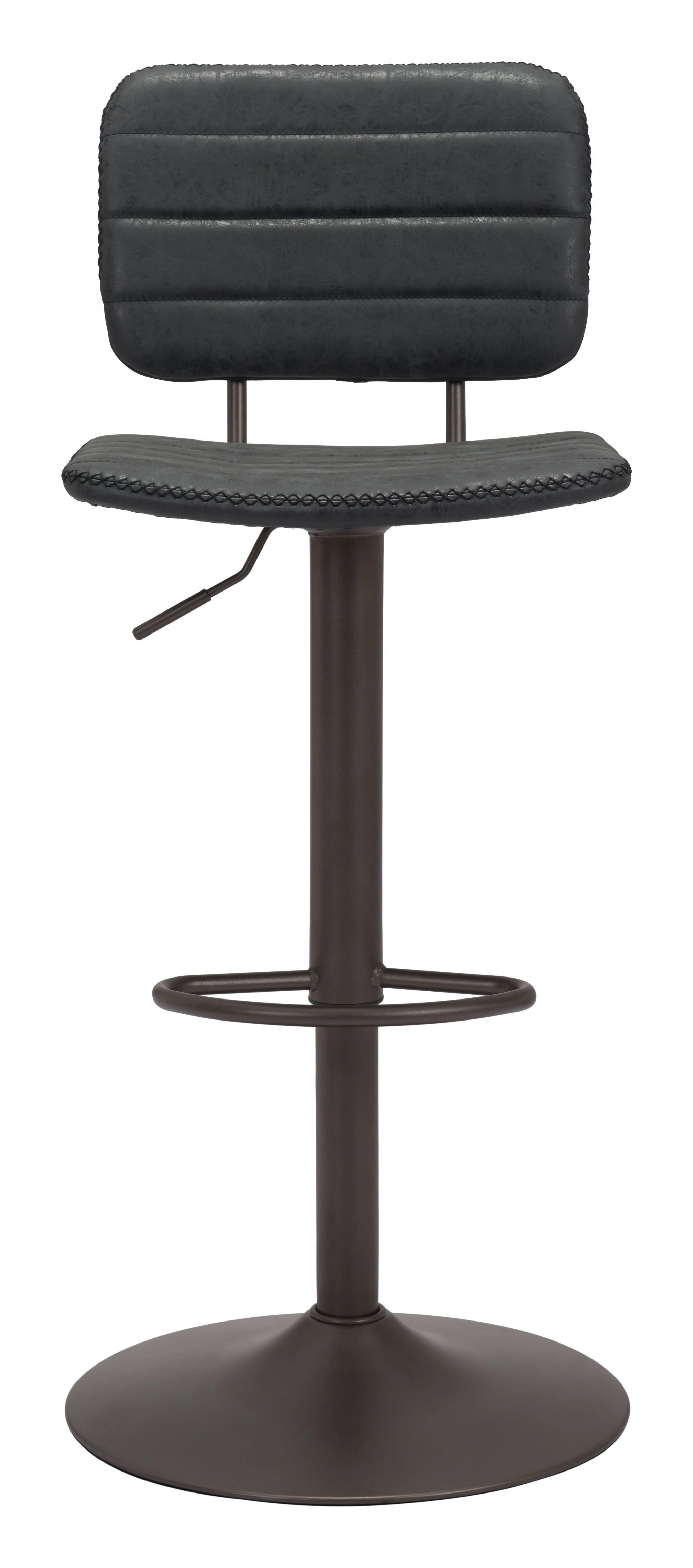 43" Black Steel Swivel Low Back Counter Height Bar Chair With Footrest By Homeroots - Image 3