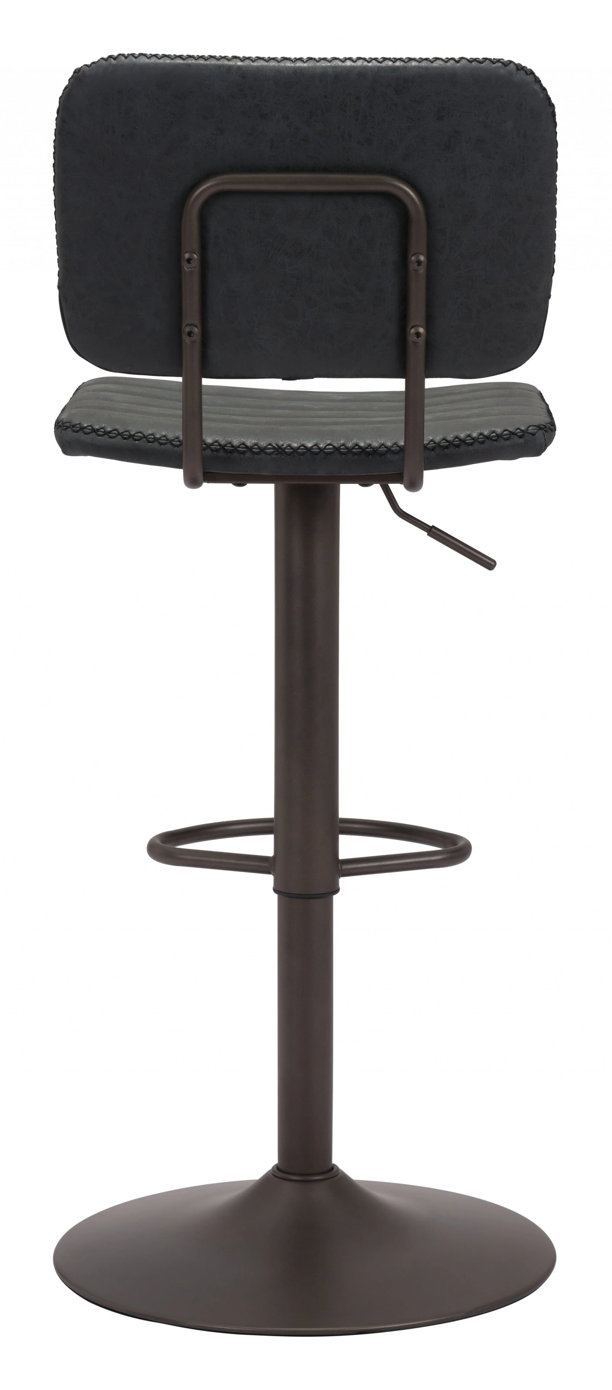 43" Black Steel Swivel Low Back Counter Height Bar Chair With Footrest By Homeroots - Image 4