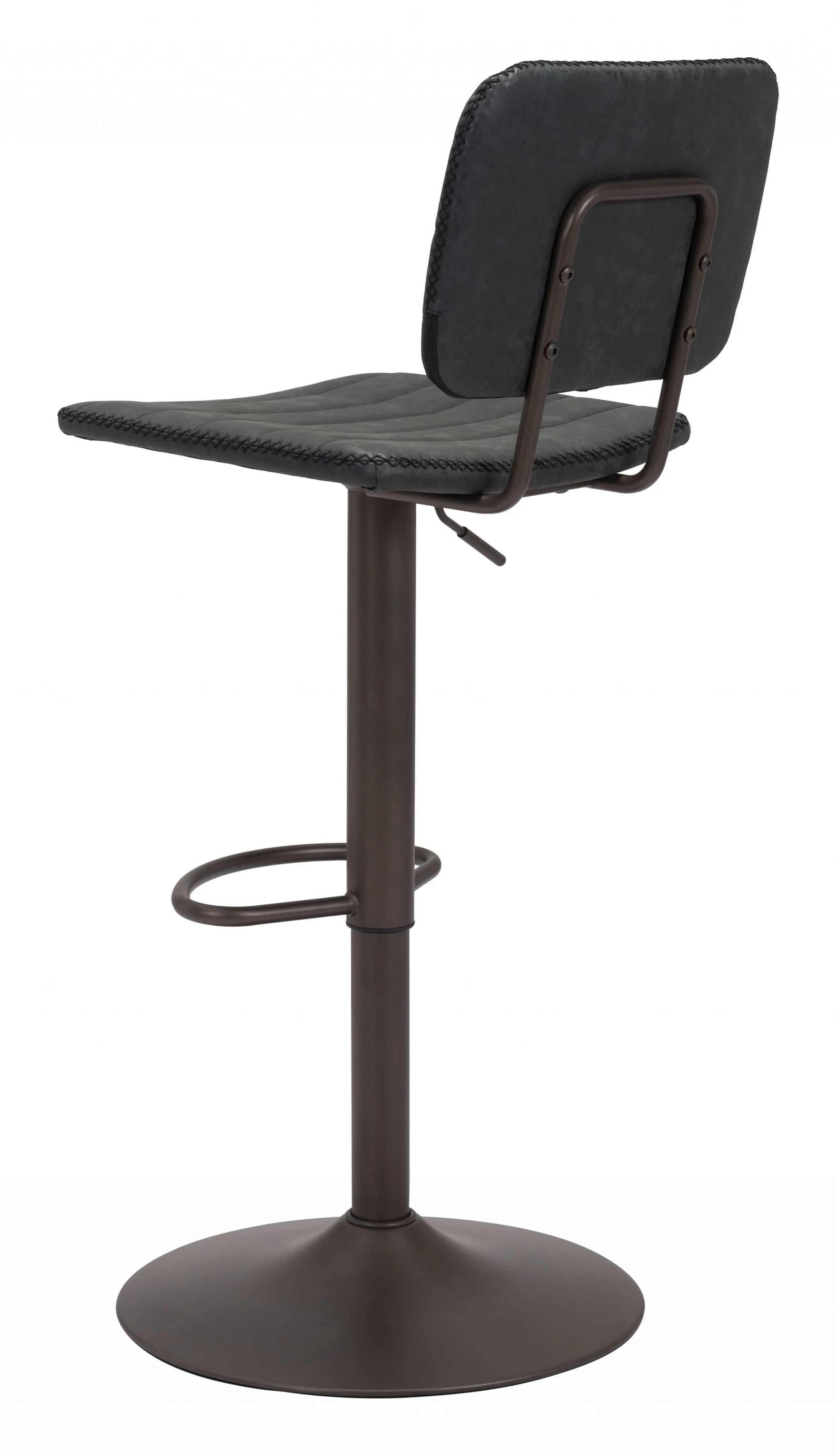 43" Black Steel Swivel Low Back Counter Height Bar Chair With Footrest By Homeroots - Image 5