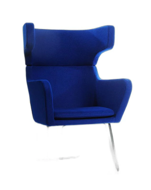 43' Blue Fabric Wool and Polyester Lounge Chair By Homeroots - Image 3