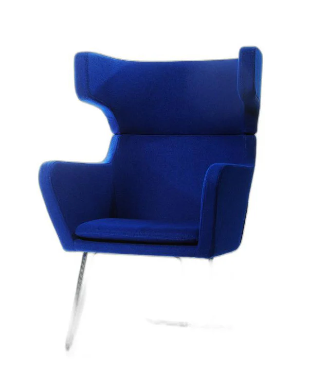 43' Blue Fabric Wool and Polyester Lounge Chair By Homeroots - Image 4
