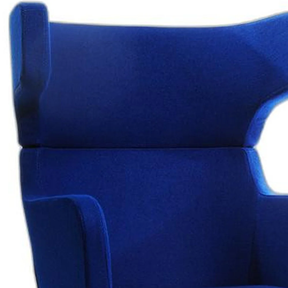 43' Blue Fabric Wool and Polyester Lounge Chair By Homeroots - Image 6