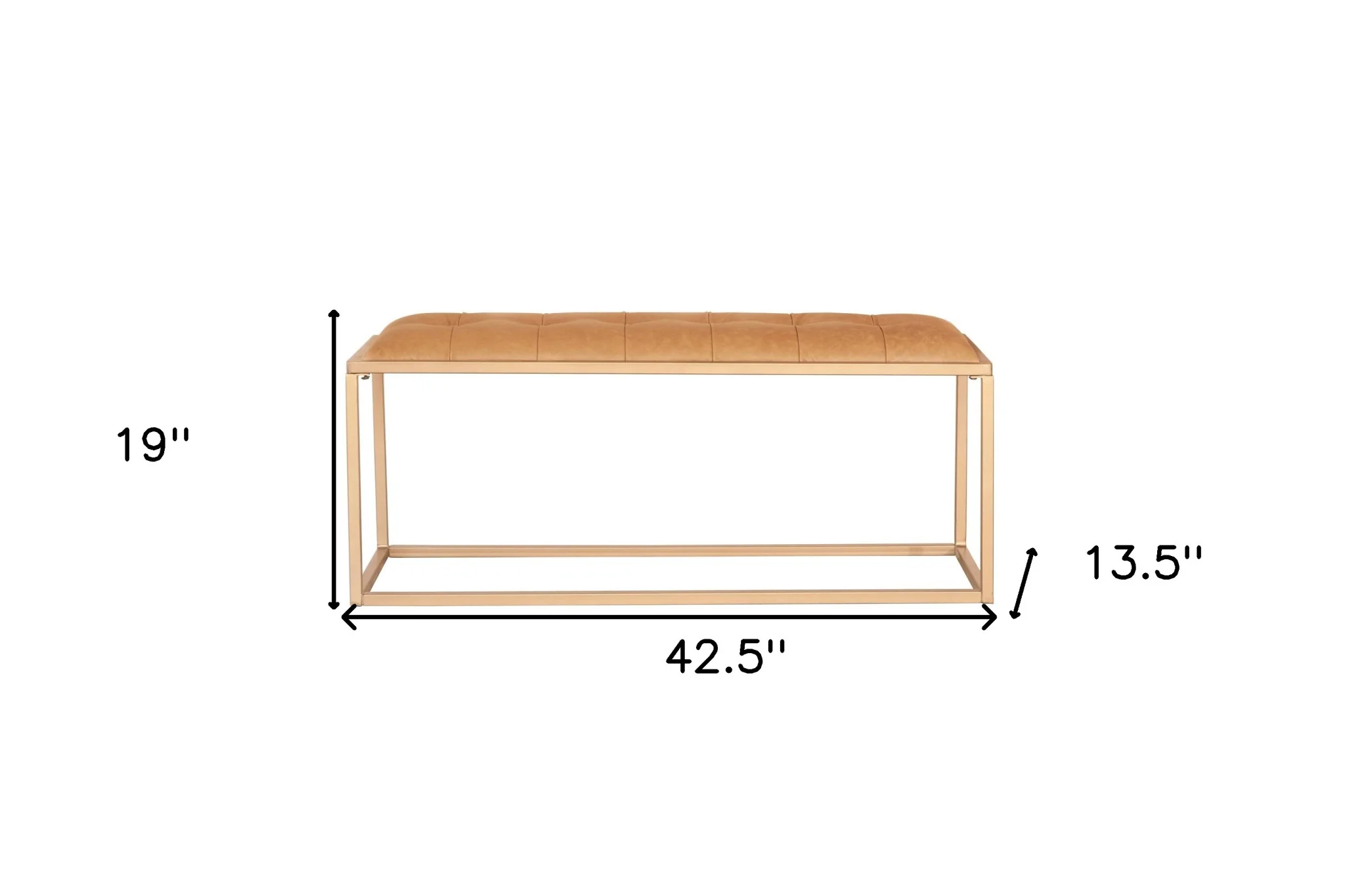 43" Brown And Gold Upholstered Upholstery Bedroom Bench By Homeroots - Image 4