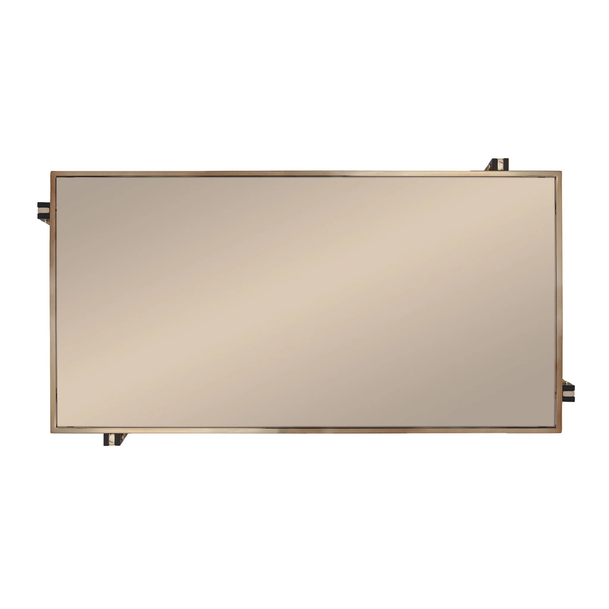 43" Champagne Mirrored And Metal Rectangular Mirrored Coffee Table By Homeroots - Image 5