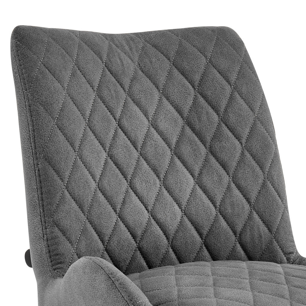 43" Charcoal Microfiber and Black Iron Bar Height Chair By Homeroots - Image 7