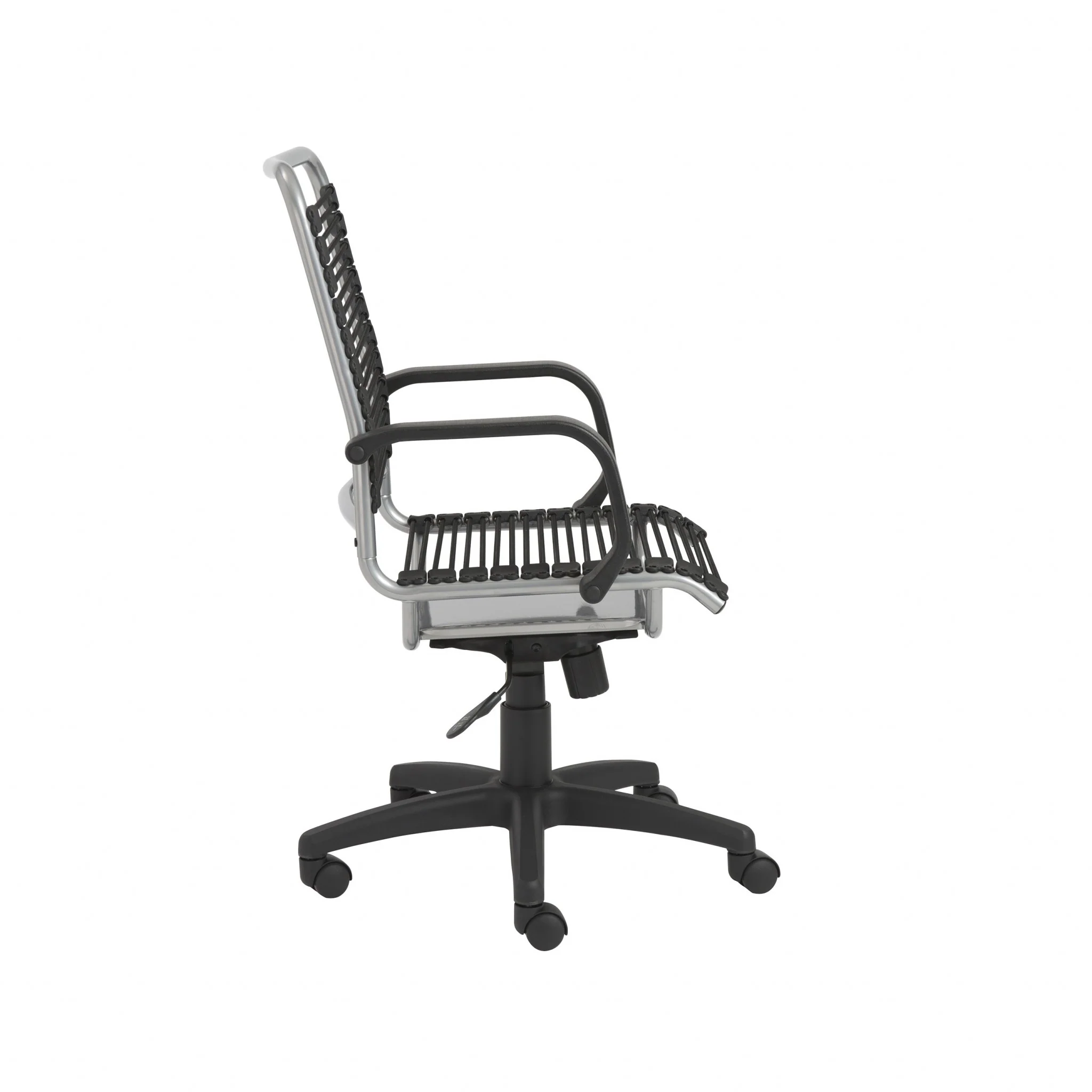 43" Chrome and Black Round Bungee Cord High Back Office Chair By Homeroots - Image 4