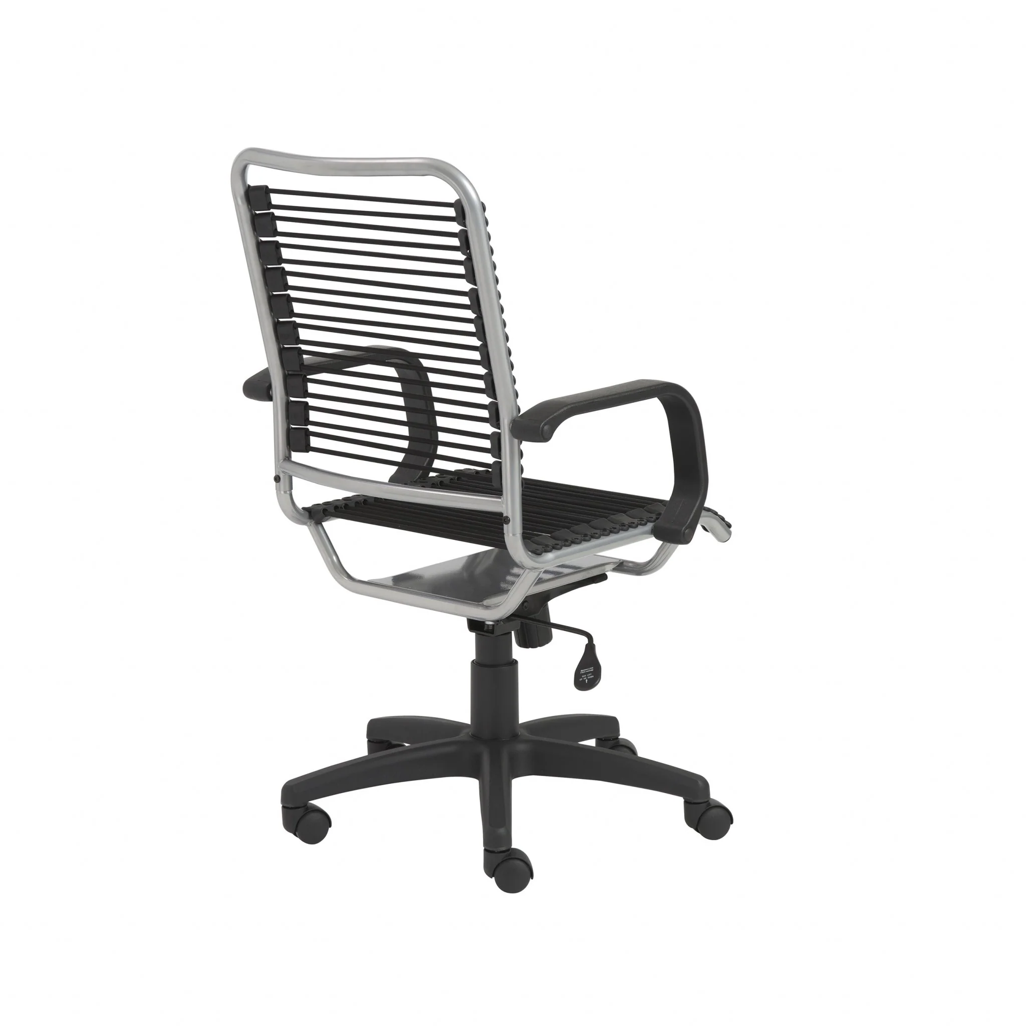 43" Chrome and Black Round Bungee Cord High Back Office Chair By Homeroots - Image 5