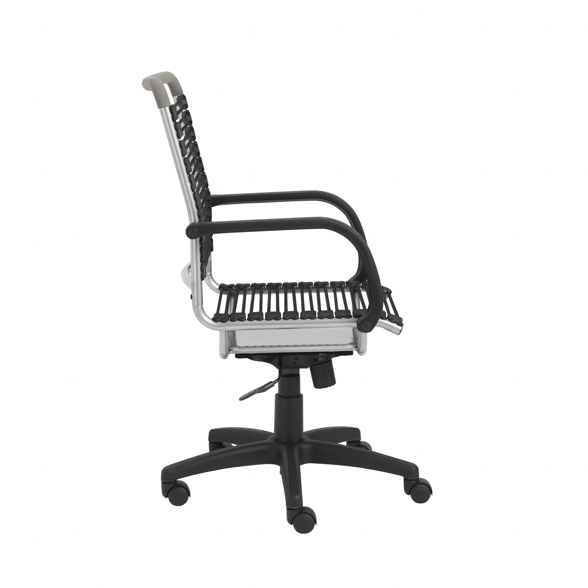 43" Chrome and Black Round Bungee High Back Office Chair By Homeroots - Image 5