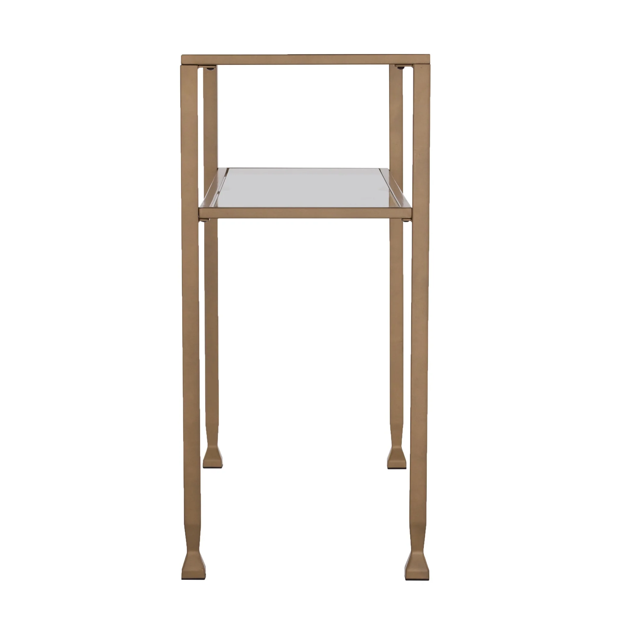 43" Clear and Gold Glass Console Table With Storage By Homeroots - Image 2