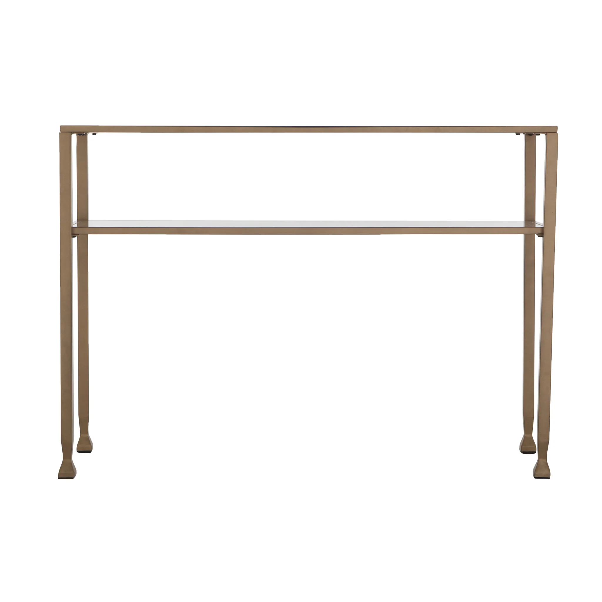 43" Clear and Gold Glass Console Table With Storage By Homeroots - Image 3