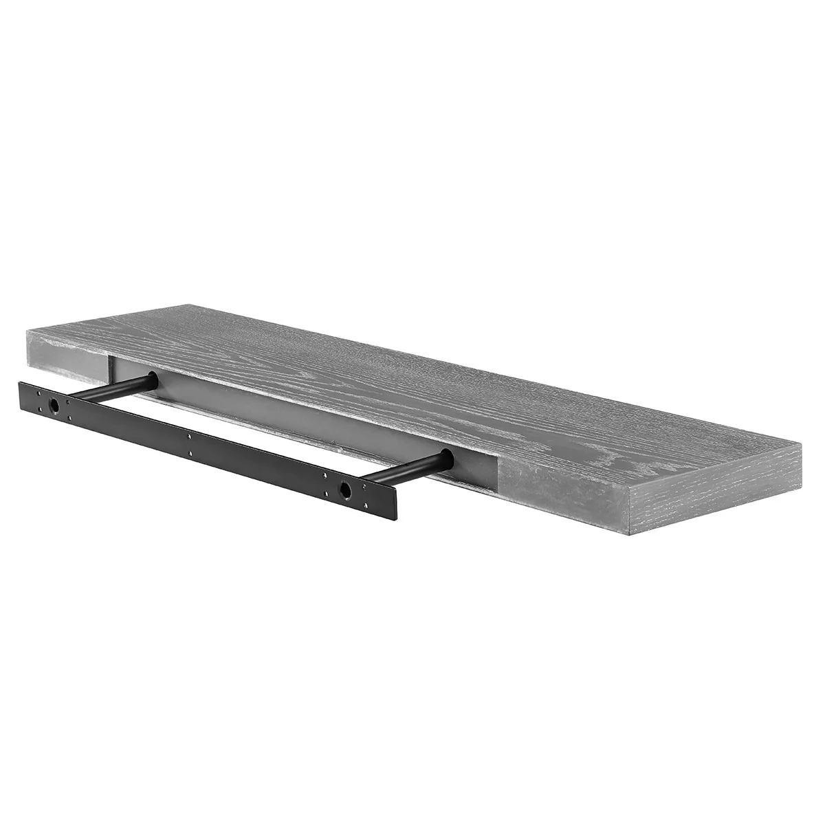 43" Dark Gray Whitewash Wooden Floating Shelf By Homeroots - Image 4