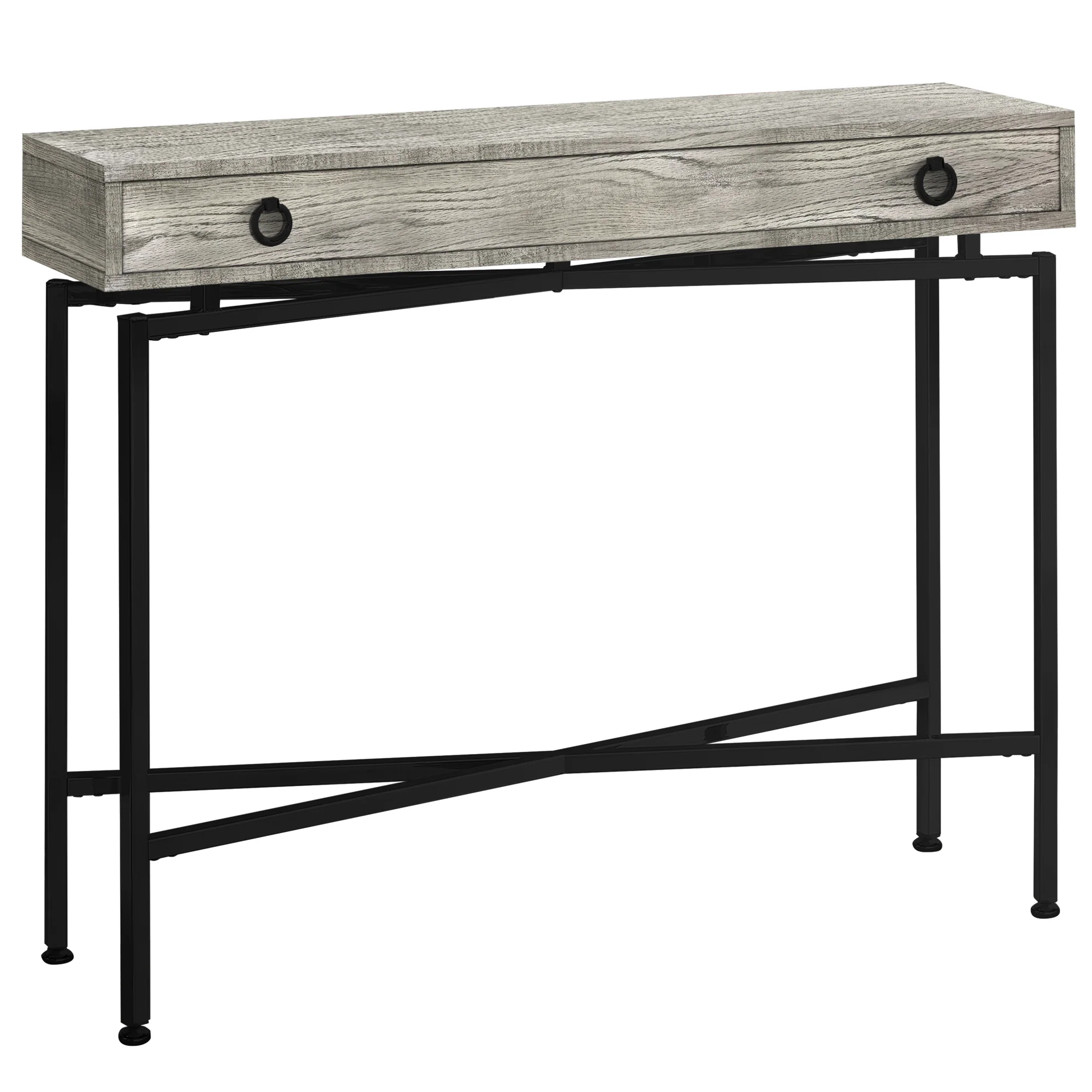 43" Gray And Black Cross Leg Console Table By Homeroots - Image 2
