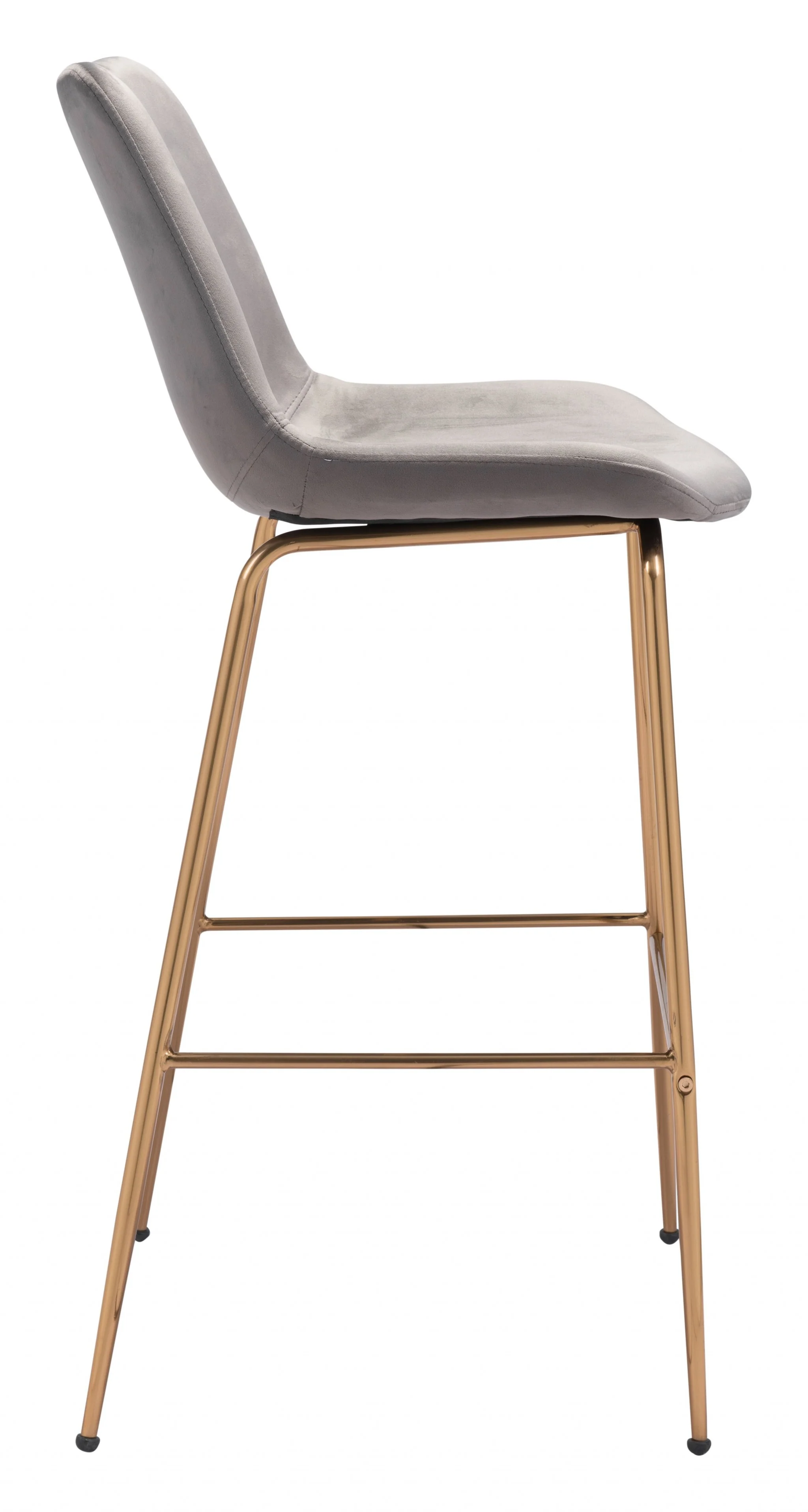 43" Gray Copper Steel Low Back Bar Height Chair With Footrest By Homeroots - Image 3