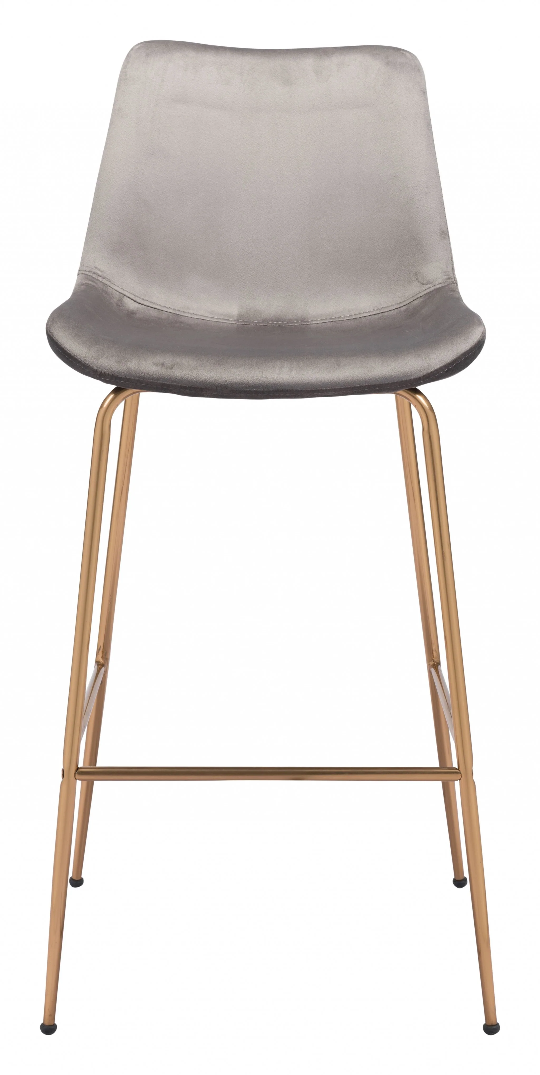43" Gray Copper Steel Low Back Bar Height Chair With Footrest By Homeroots - Image 4