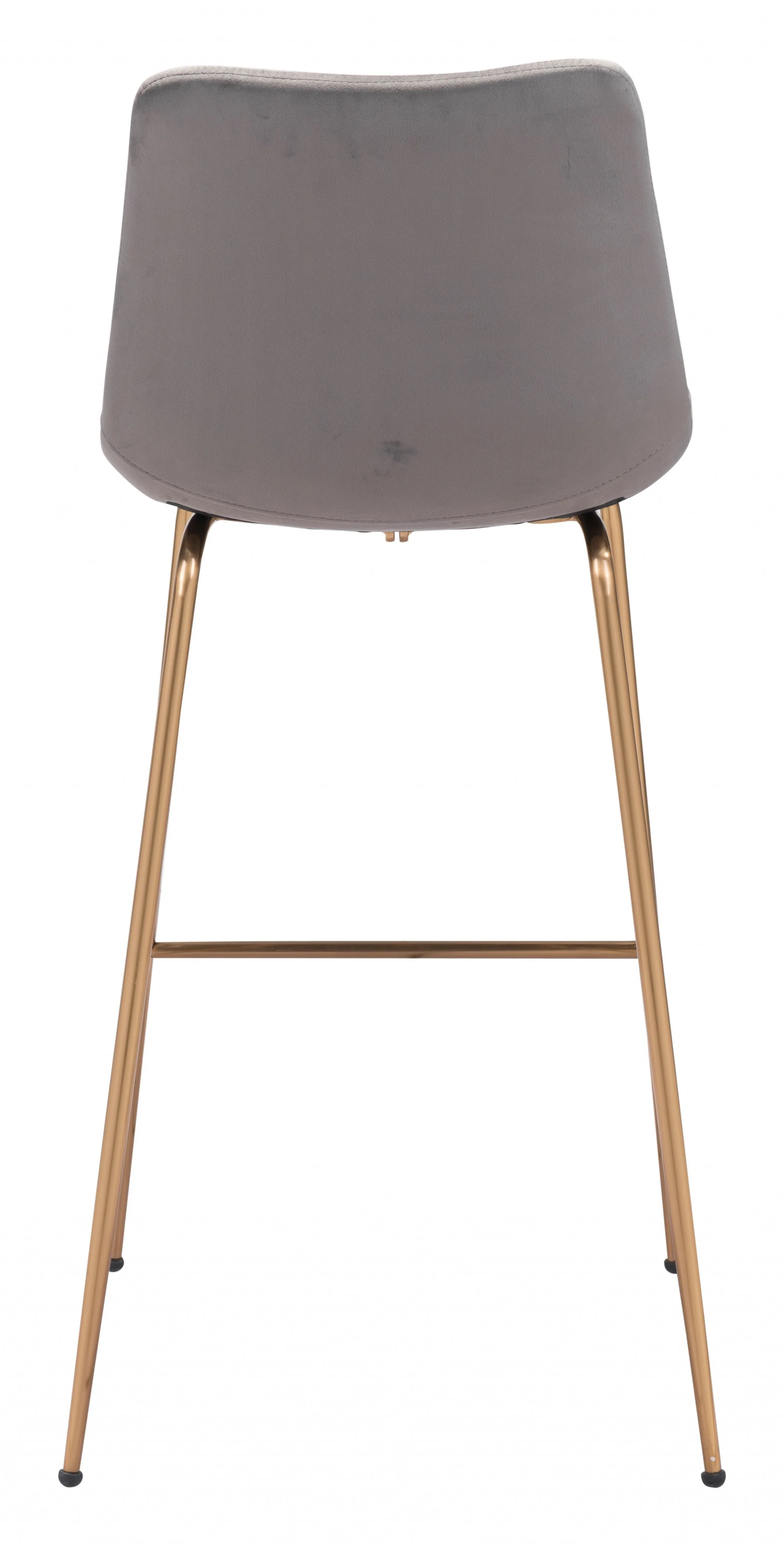 43" Gray Copper Steel Low Back Bar Height Chair With Footrest By Homeroots - Image 5