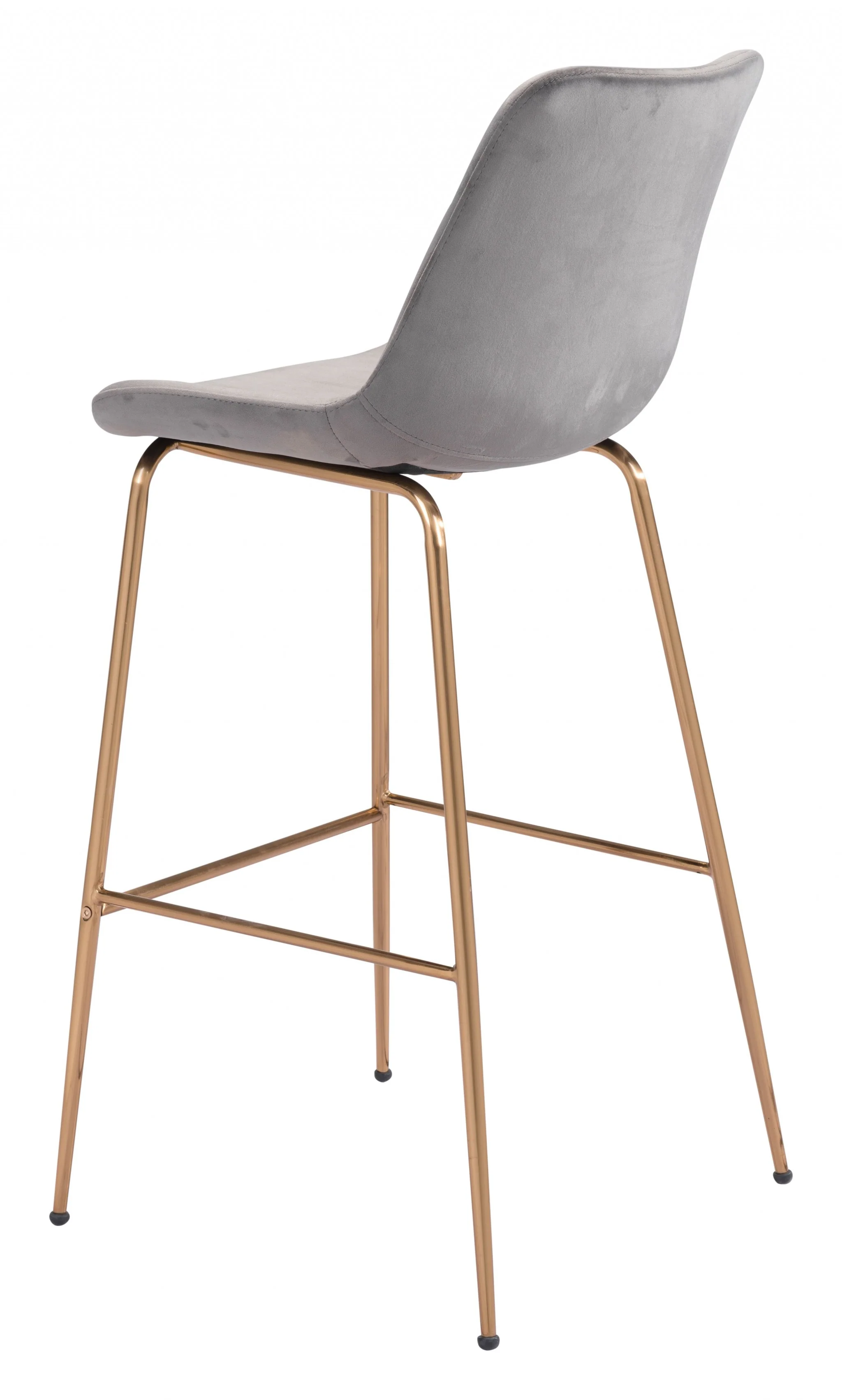 43" Gray Copper Steel Low Back Bar Height Chair With Footrest By Homeroots - Image 6