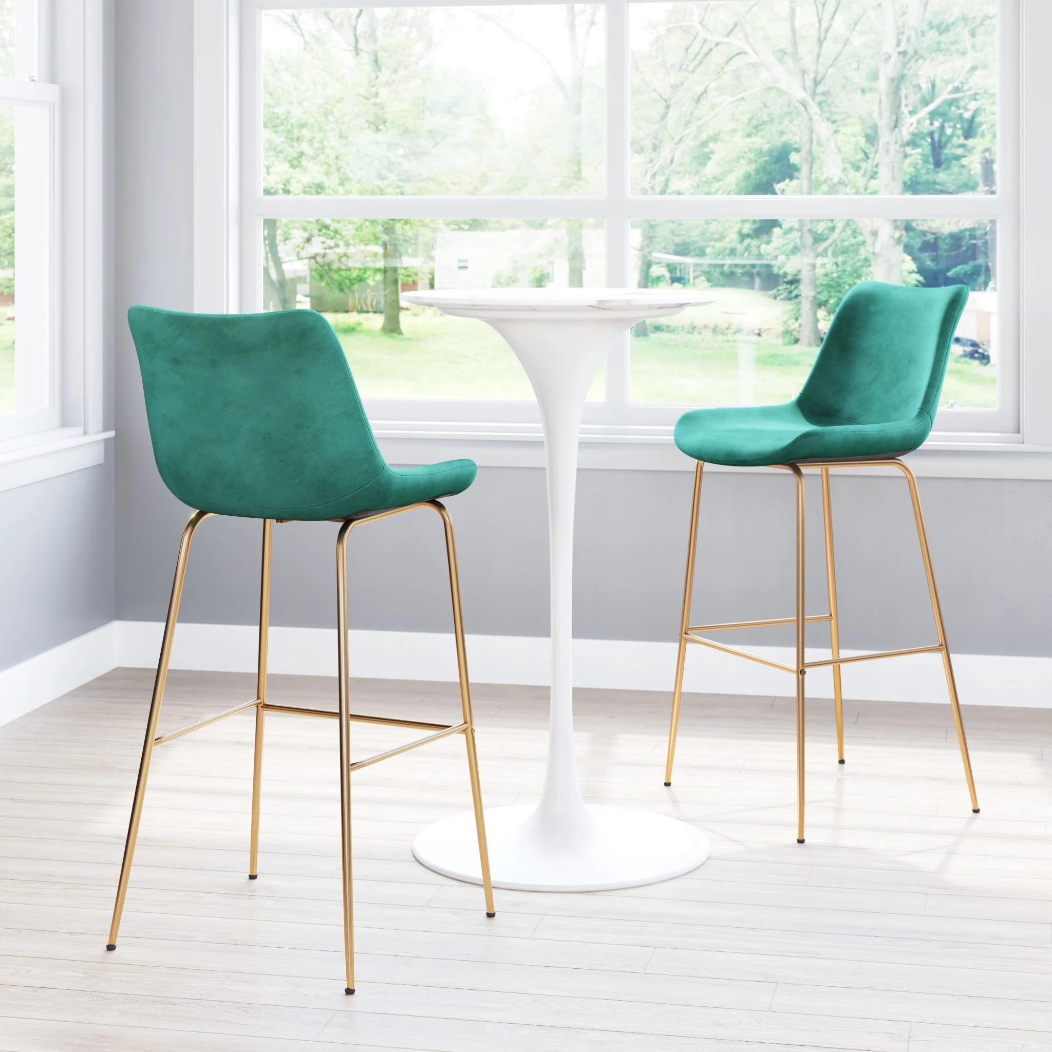 43" Green Steel Low Back Chair With Footrest By Homeroots - Image 8
