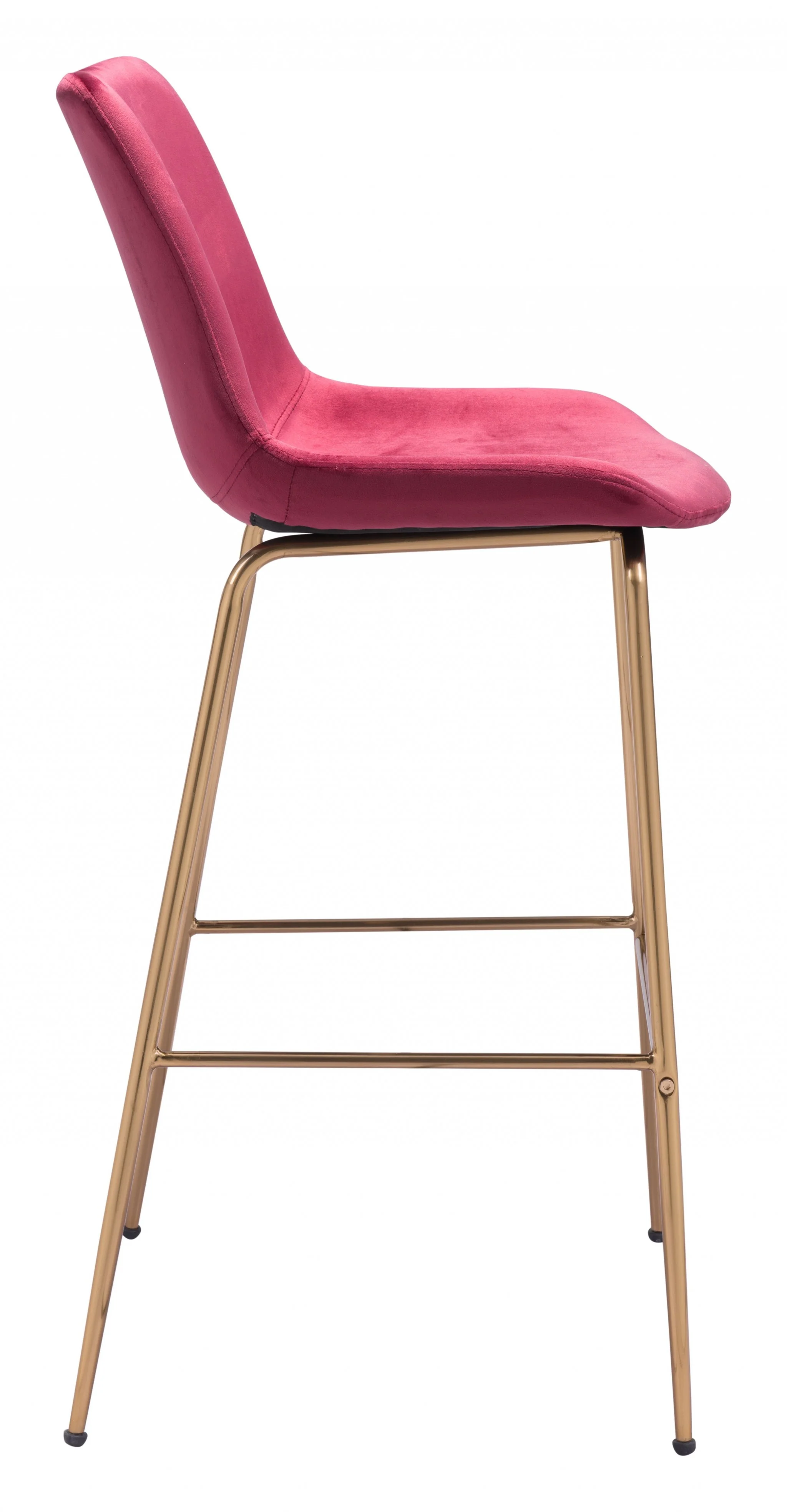 43" Red Steel Low Back Chair With Footrest By Homeroots - Image 3