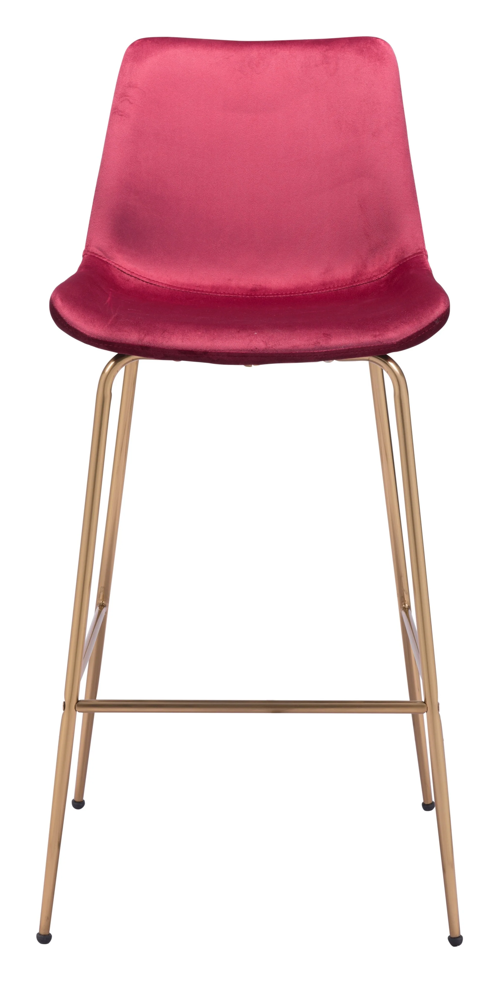 43" Red Steel Low Back Chair With Footrest By Homeroots - Image 4