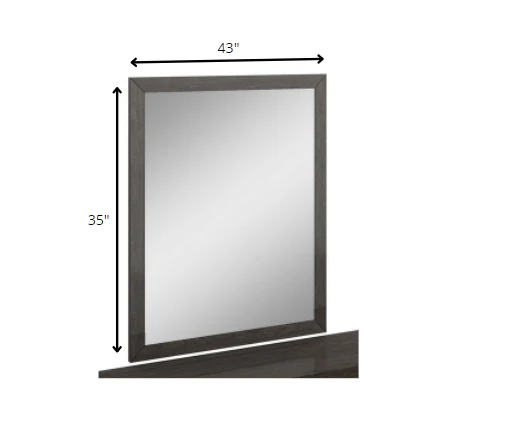 43" Refined Grey High Gloss Mirror By Homeroots - Image 5