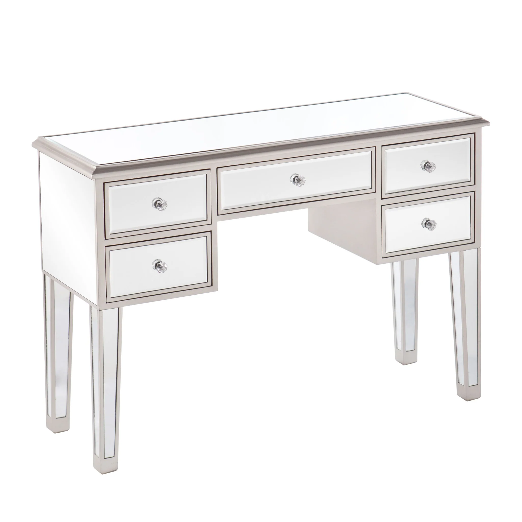 43" Silver Mirrored Glass Console Table With Storage By Homeroots - Image 2