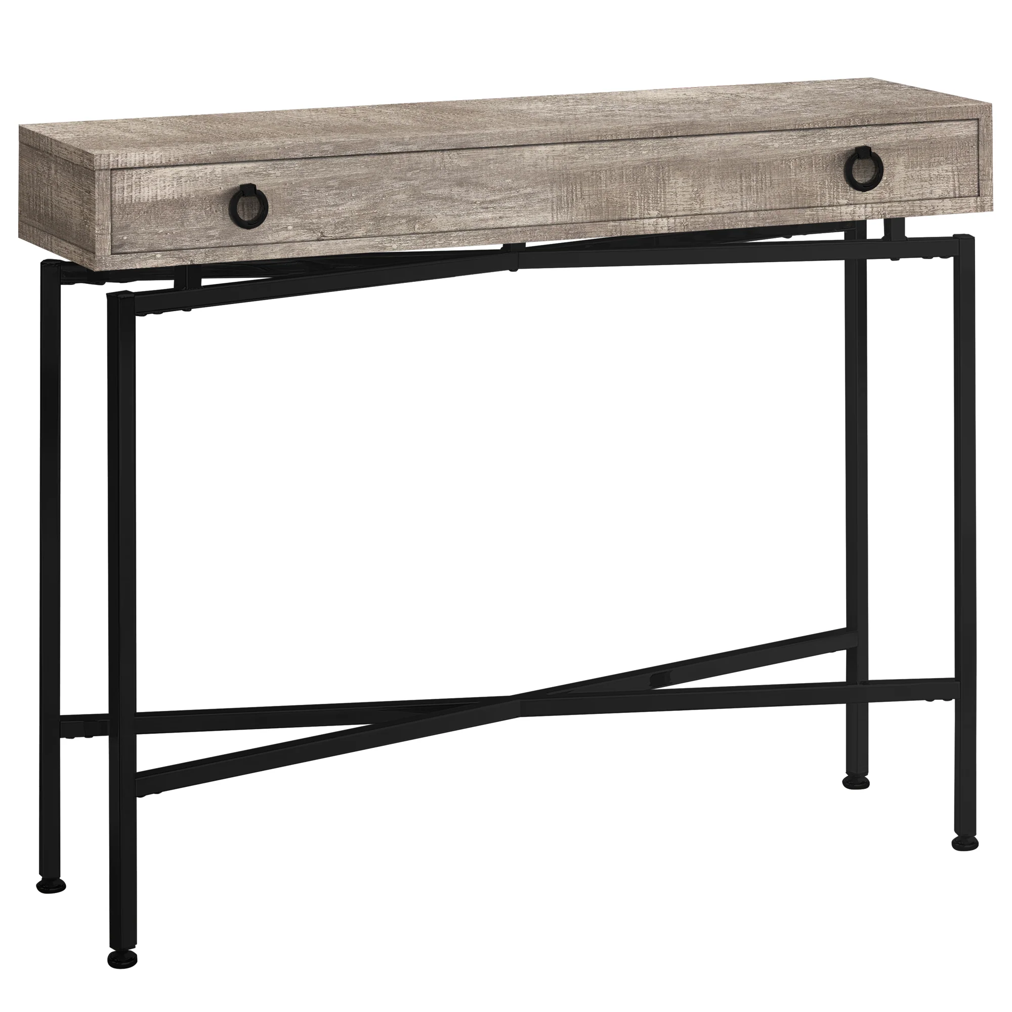 43" Taupe And Black Cross Leg Console Table By Homeroots - Image 2