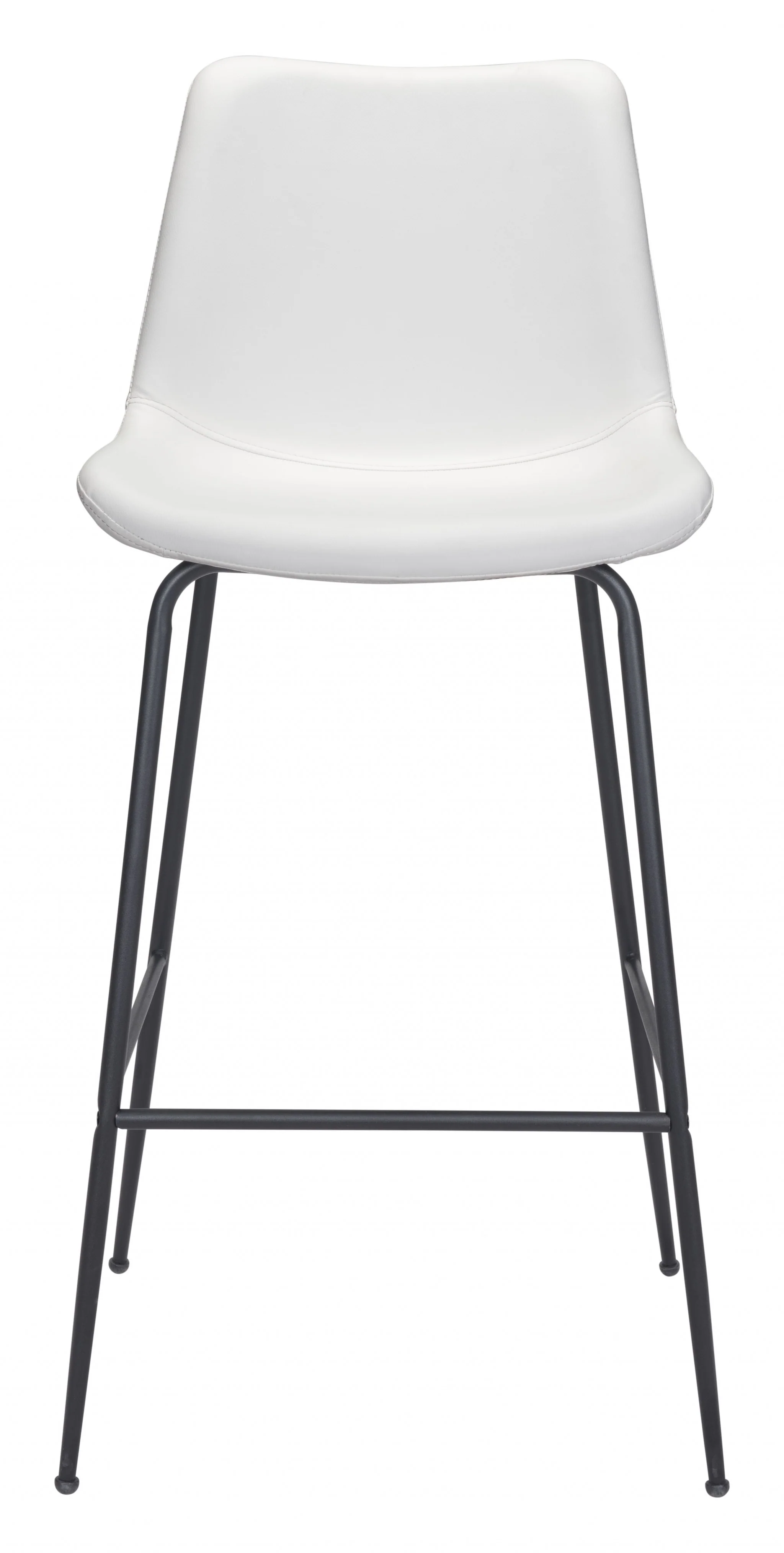 43" White And Black Steel Low Back Bar Height Chair With Footrest By Homeroots - Image 3