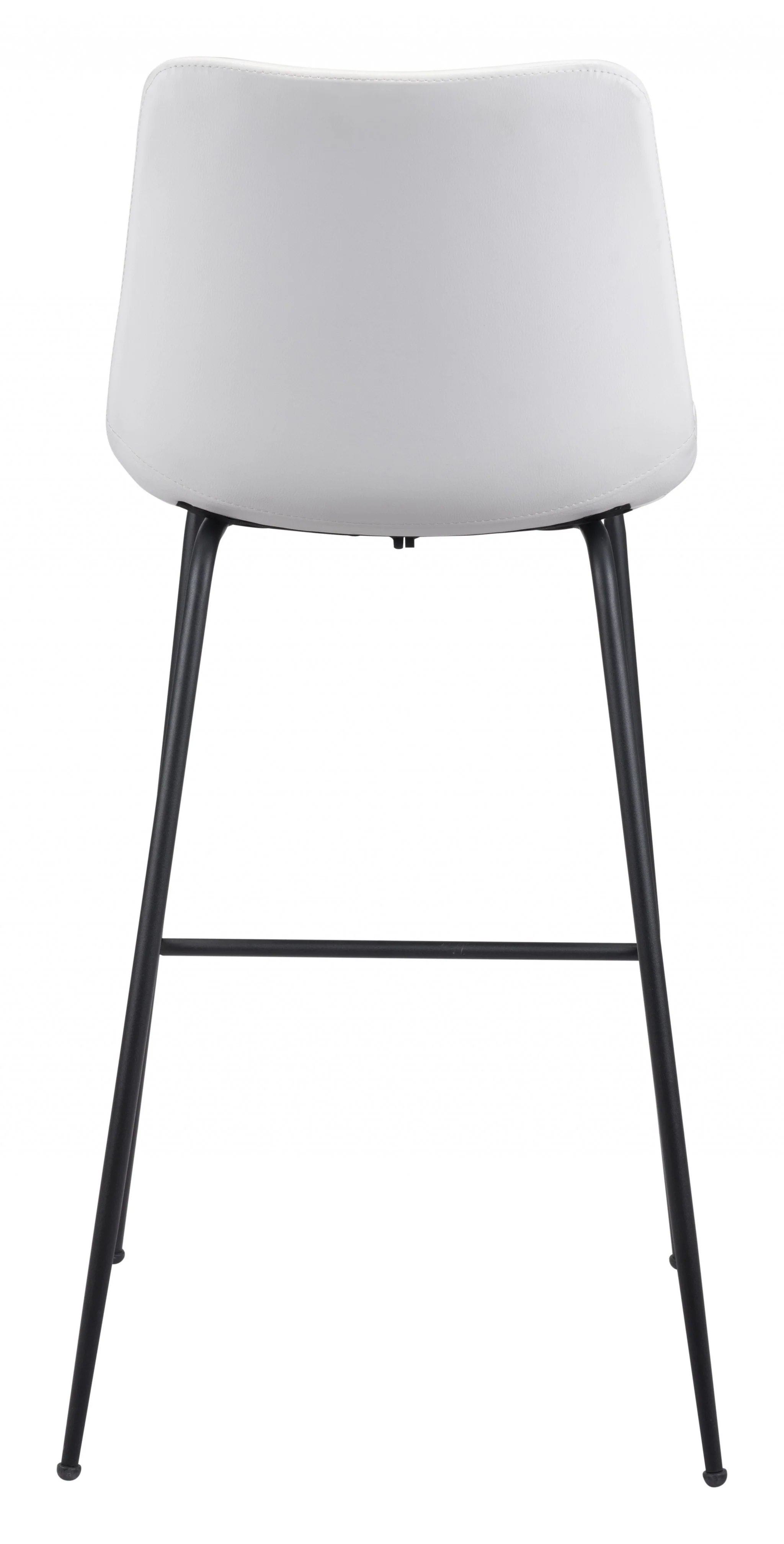 43" White And Black Steel Low Back Bar Height Chair With Footrest By Homeroots - Image 4