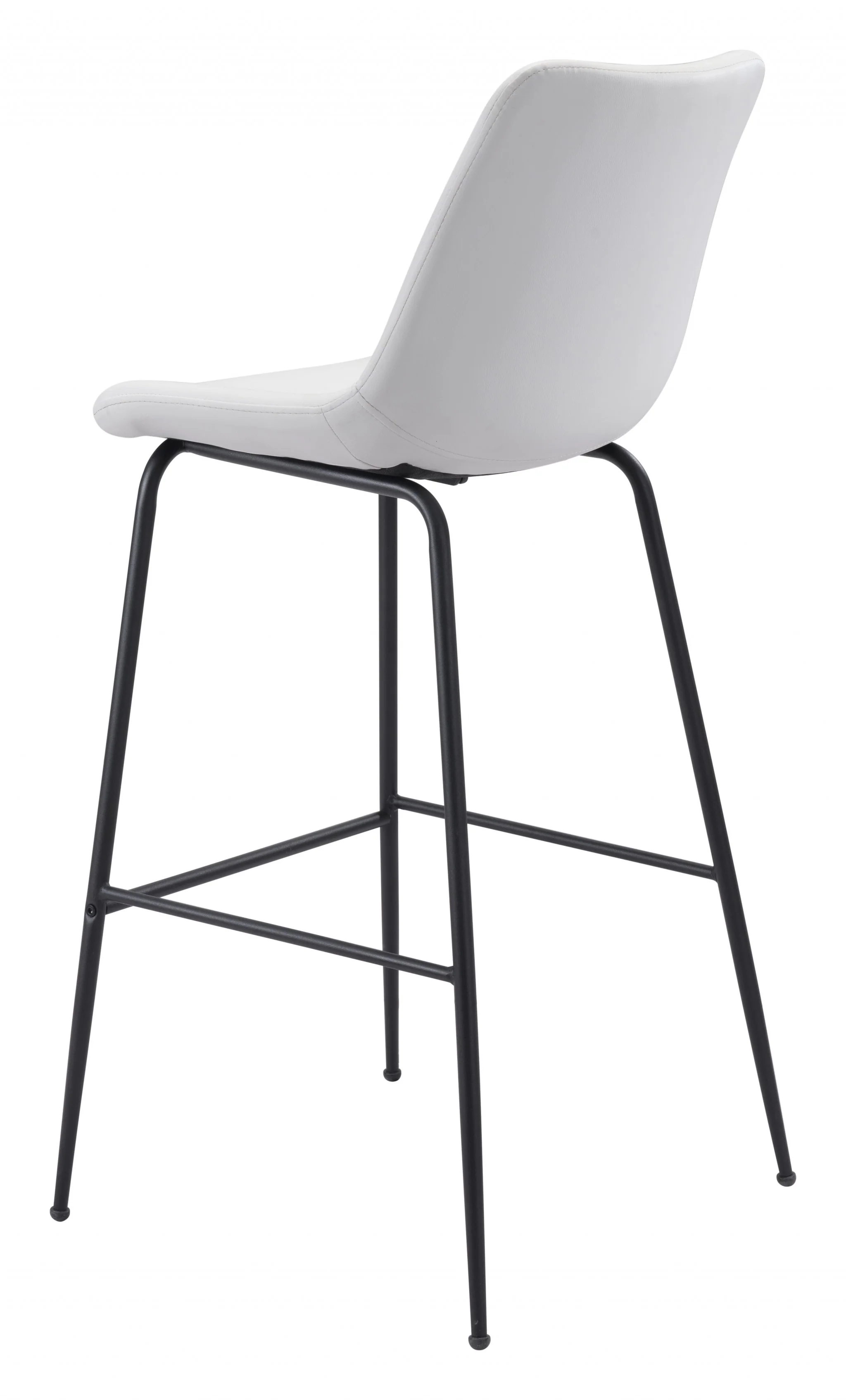 43" White And Black Steel Low Back Bar Height Chair With Footrest By Homeroots - Image 5