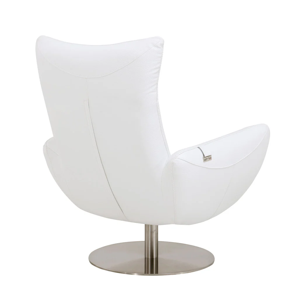 43" White Contemporary Leather Lounge Chair By Homeroots - Image 4