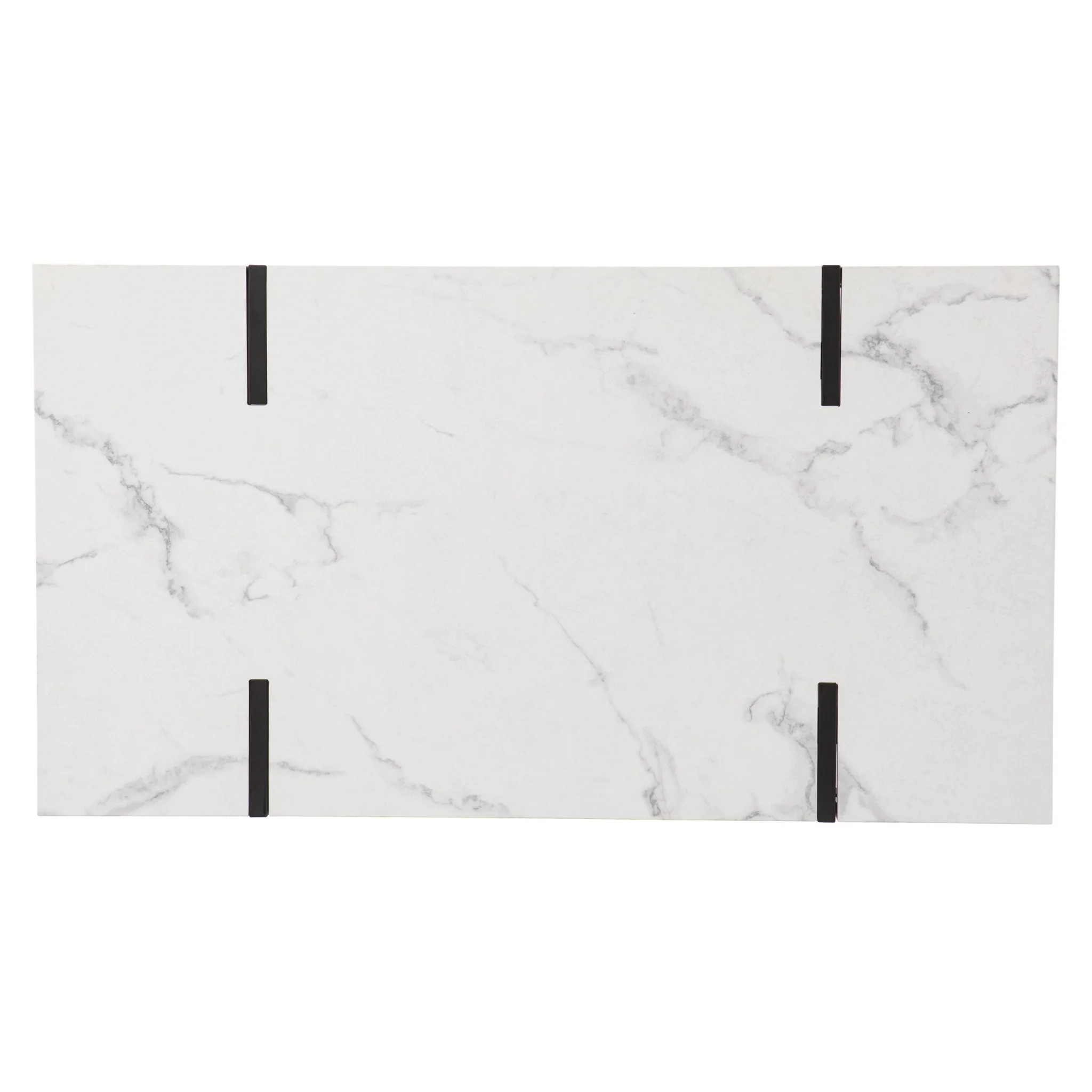 43" White Faux Marble And Metal Rectangular Coffee Table By Homeroots - Image 4