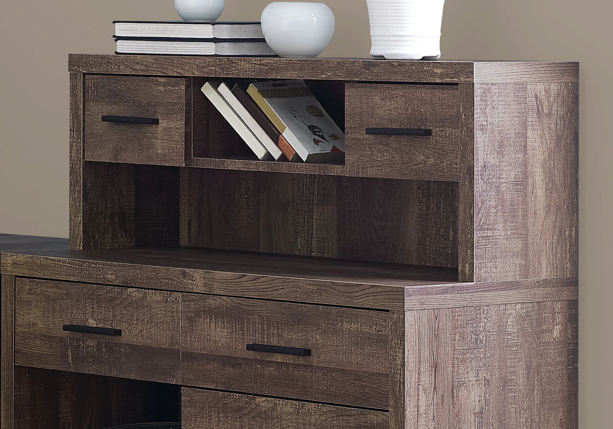 44.75" Reclaimed Wood Particle Board Laminate and MDF Computer Desk By Homeroots - Image 3