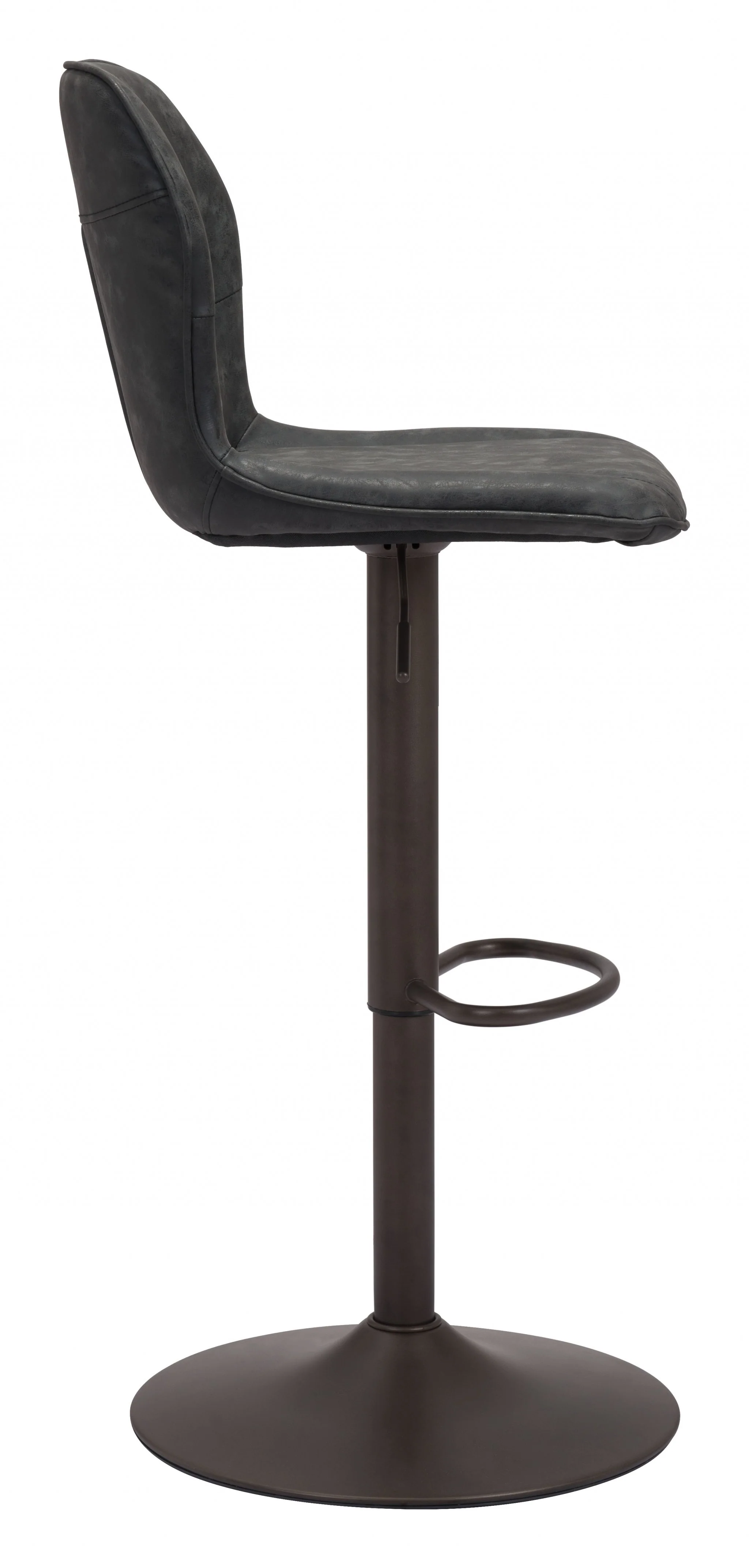 44" Black Steel Swivel Low Back Counter Height Bar Chair With Footrest By Homeroots - Image 2