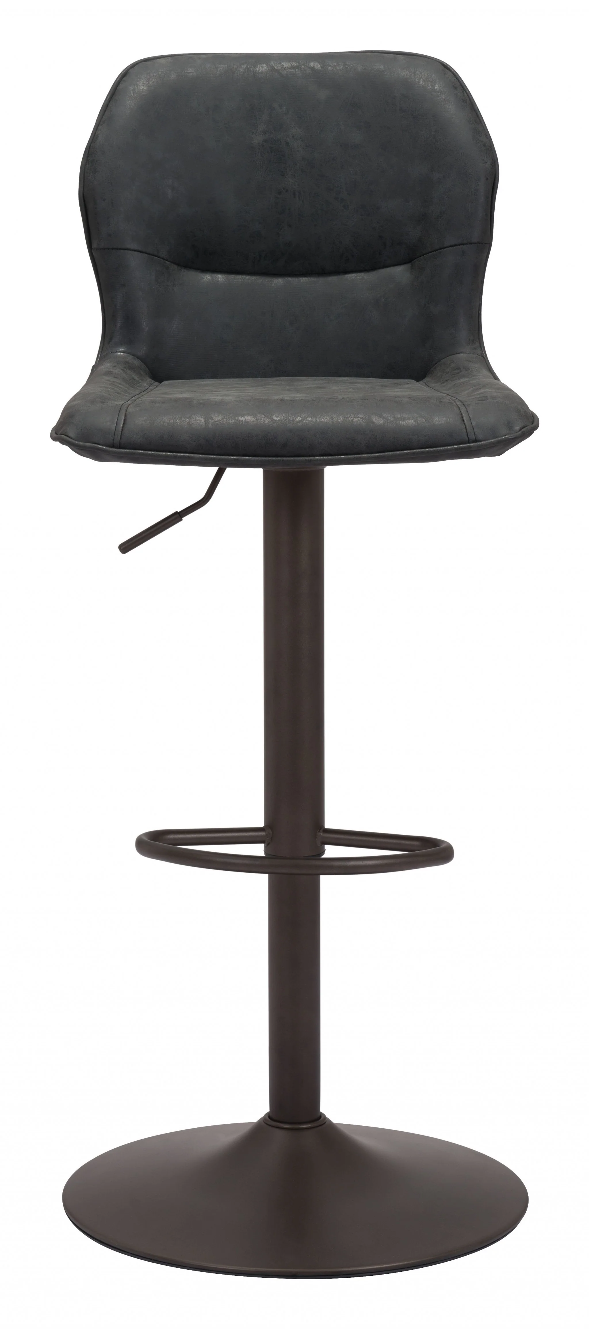 44" Black Steel Swivel Low Back Counter Height Bar Chair With Footrest By Homeroots - Image 3