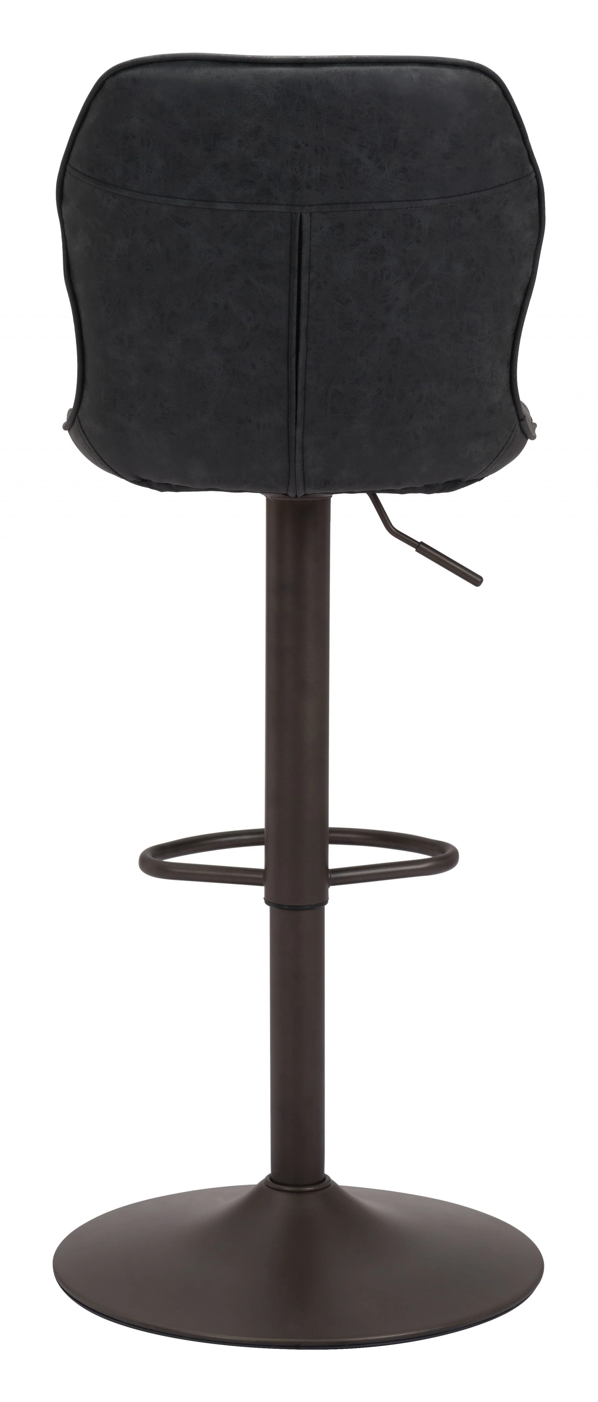 44" Black Steel Swivel Low Back Counter Height Bar Chair With Footrest By Homeroots - Image 4