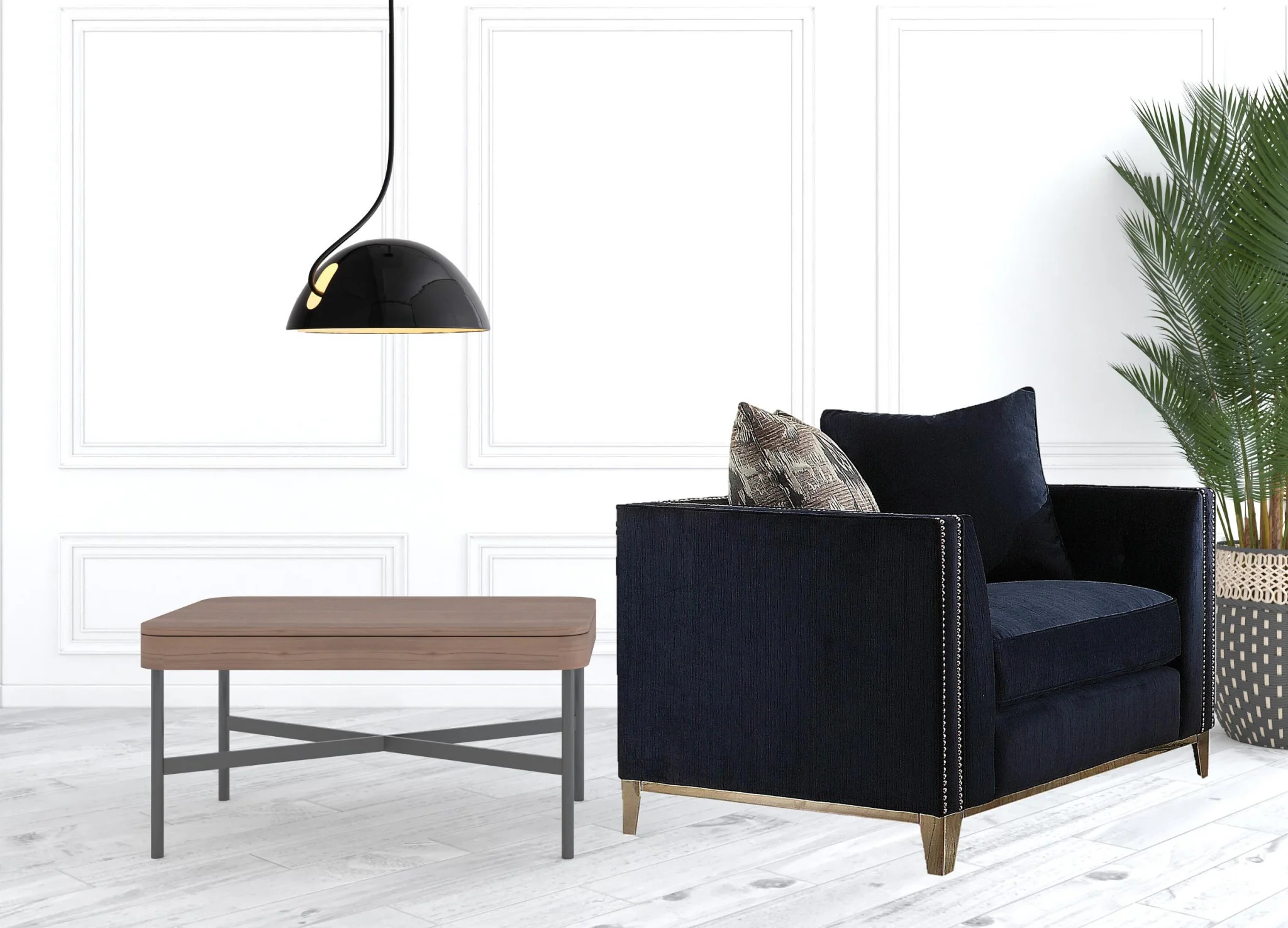 44" Black Tufted Arm Chair By Homeroots - Image 2