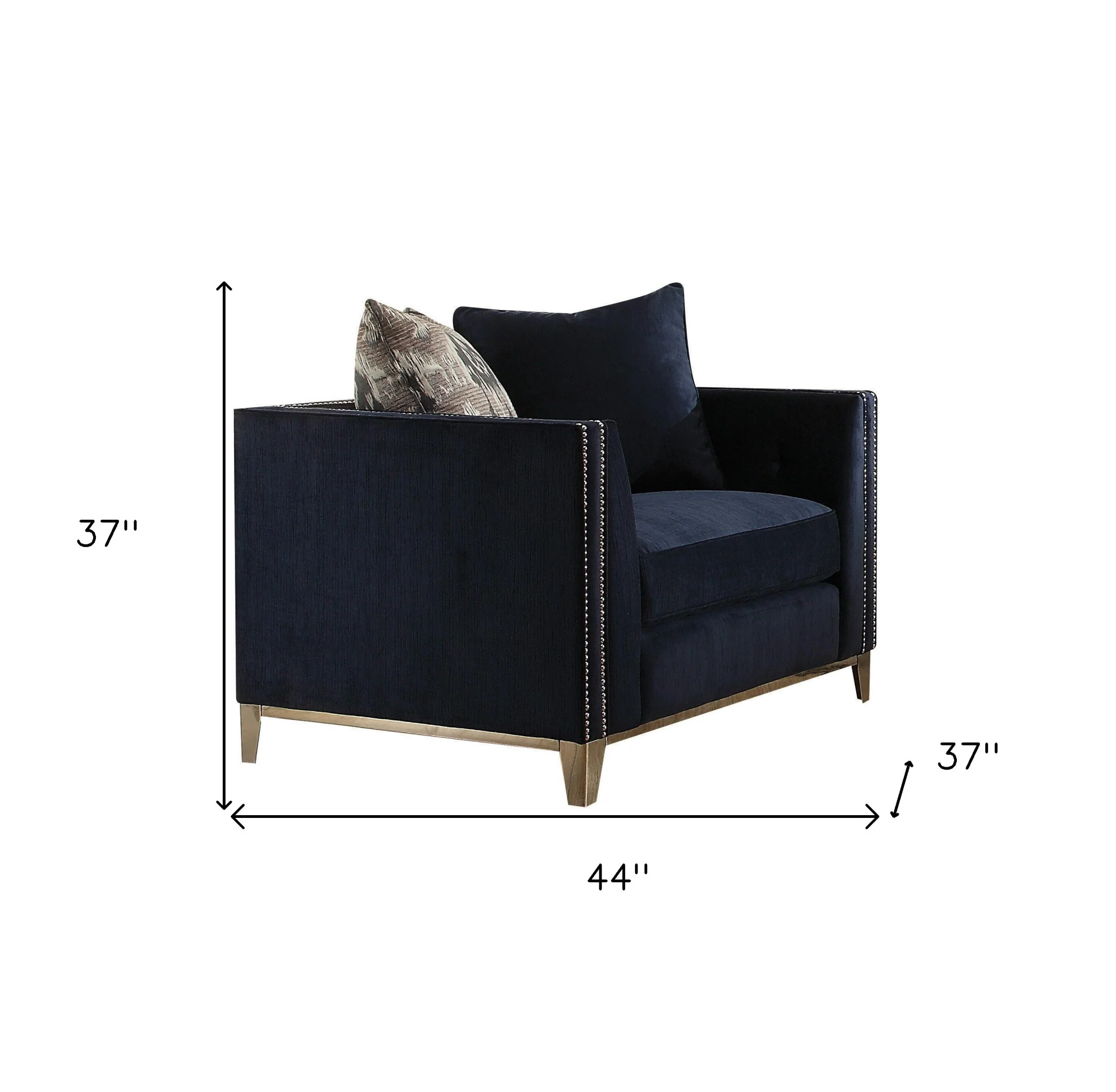 44" Black Tufted Arm Chair By Homeroots - Image 4