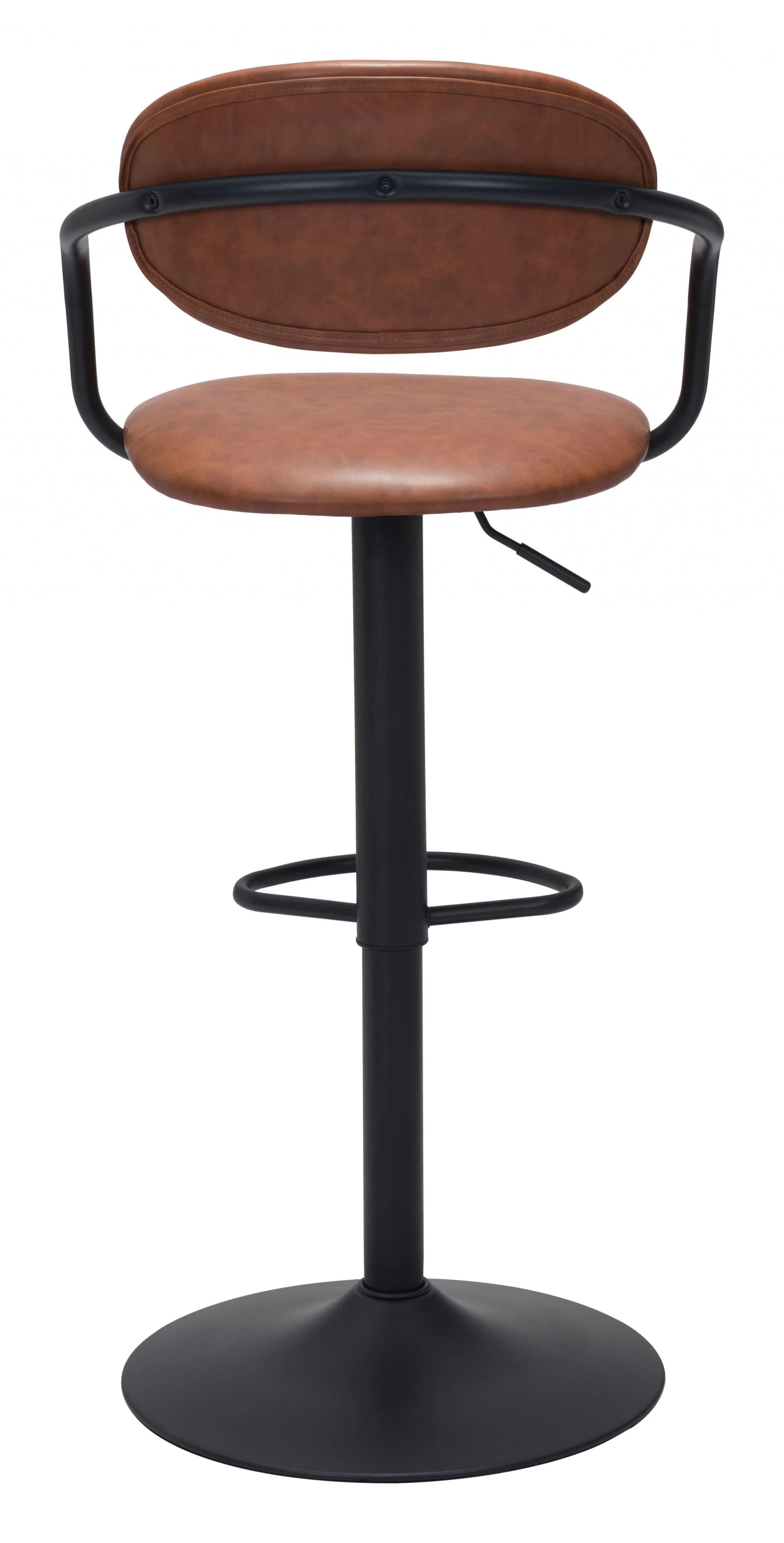 44" Brown And Black Steel Swivel Low Back Counter Height Bar Chair With Footrest By Homeroots - Image 4