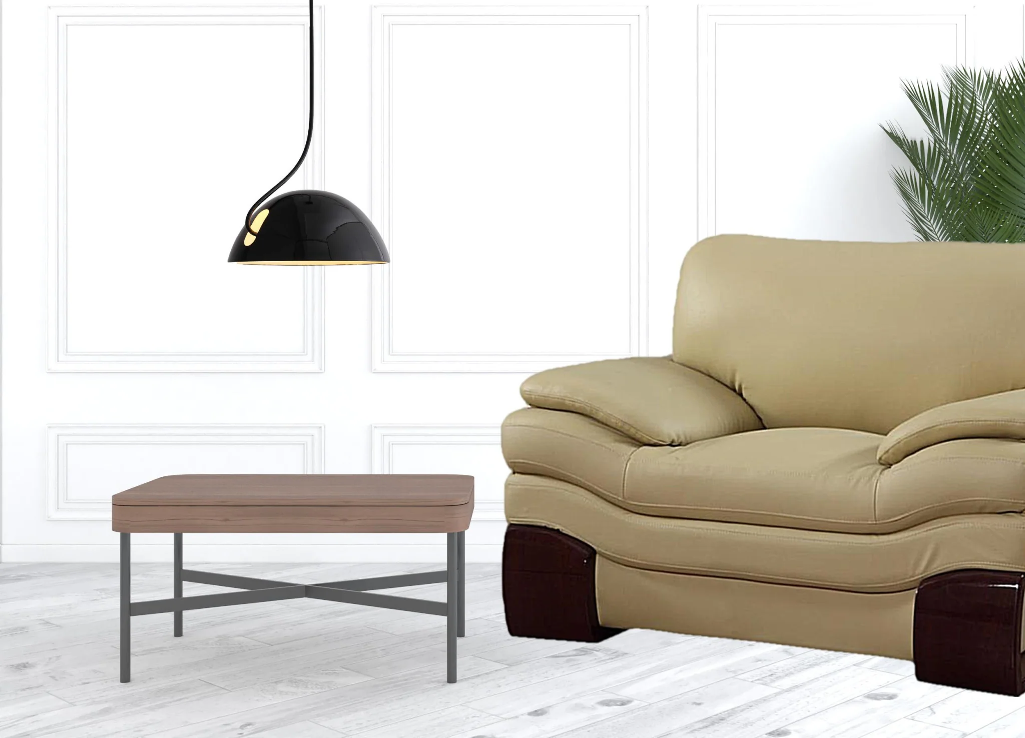 44" Dazzling Beige Leather Chair By Homeroots - Image 2