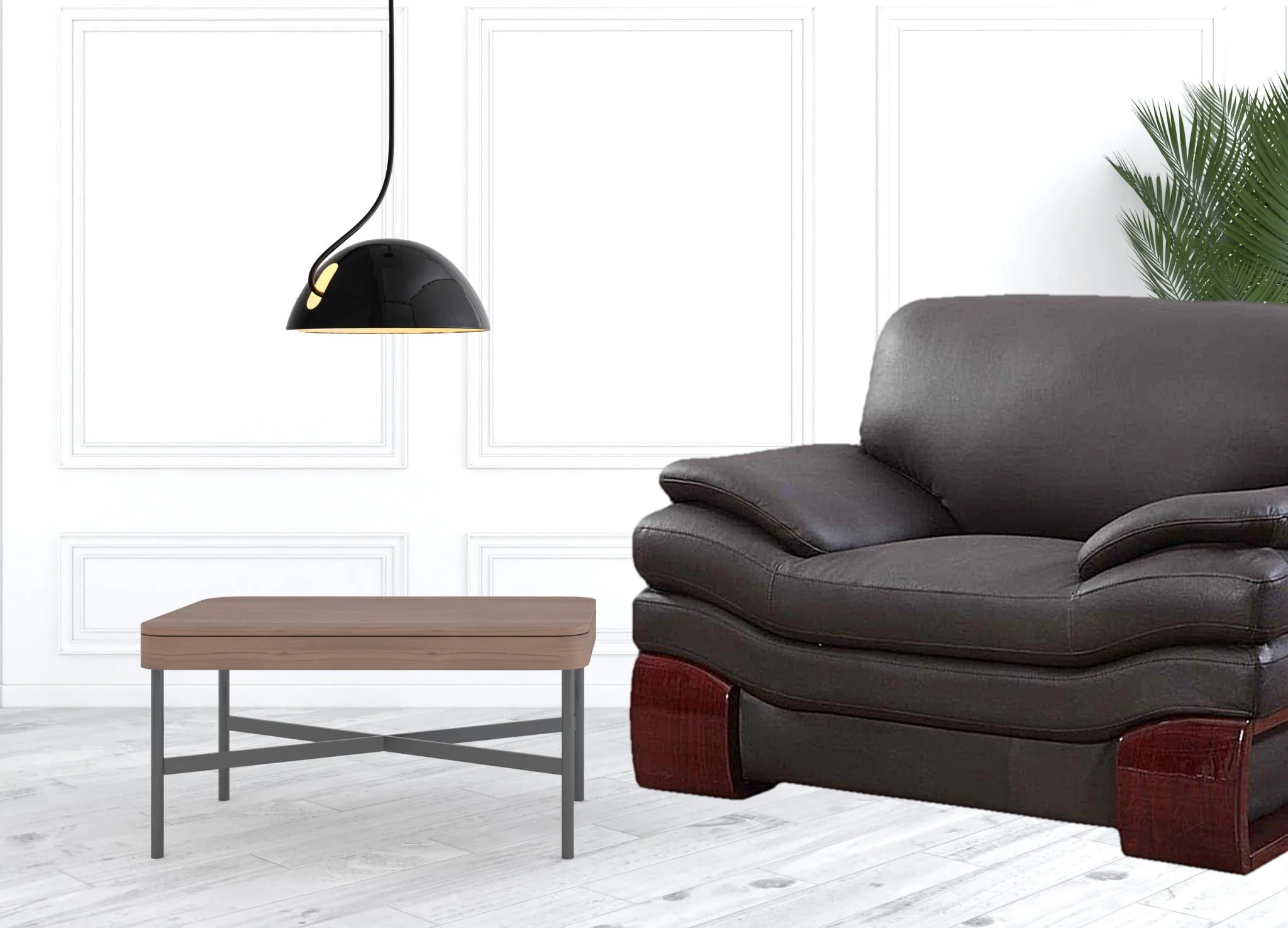 44" Dazzling Brown Leather Chair By Homeroots - Image 2