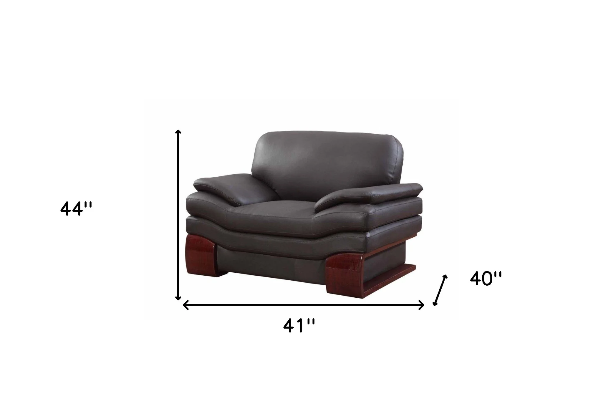 44" Dazzling Brown Leather Chair By Homeroots - Image 5