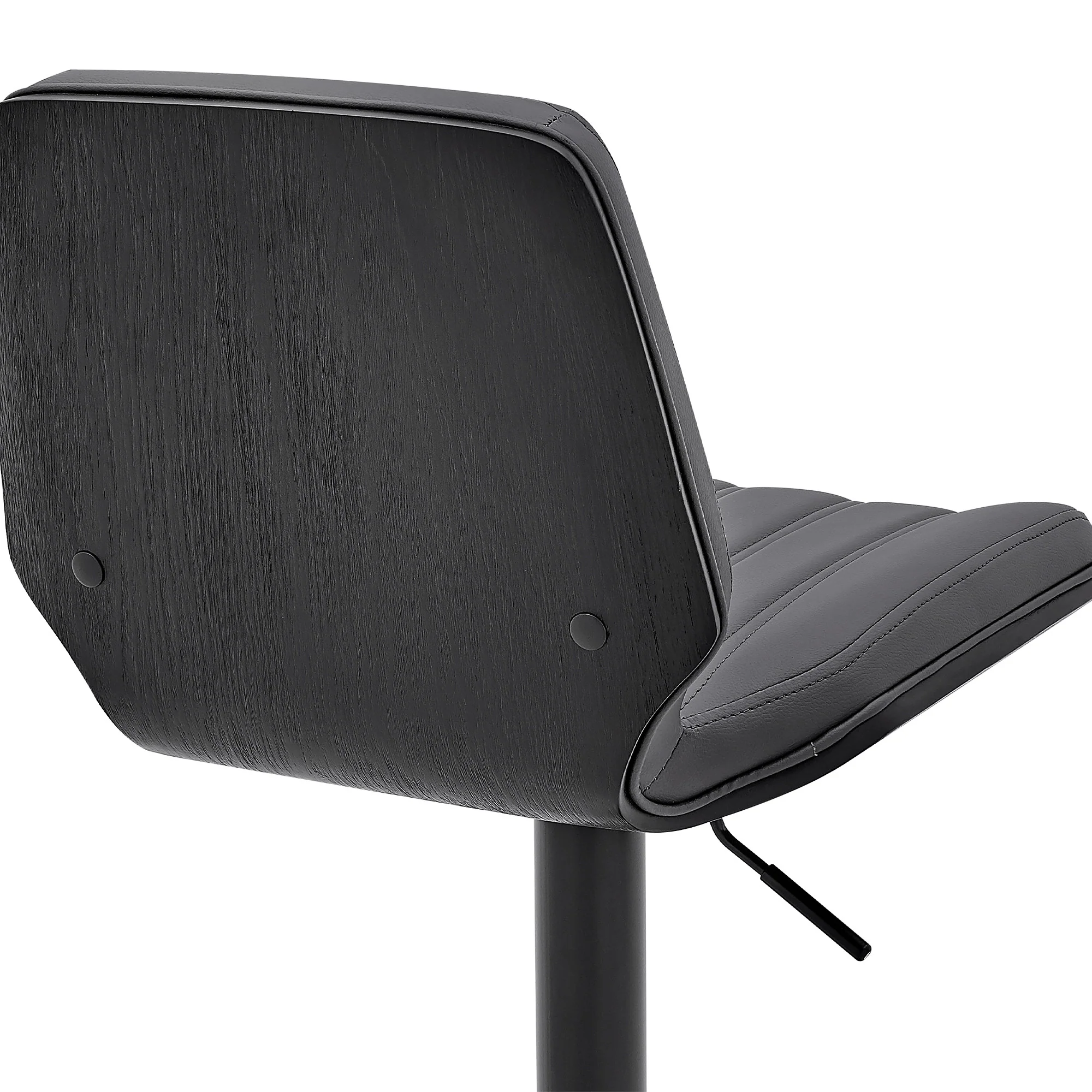 44" Gray Faux Leather And Iron Swivel Adjustable Height Bar Chair By Homeroots - Image 8
