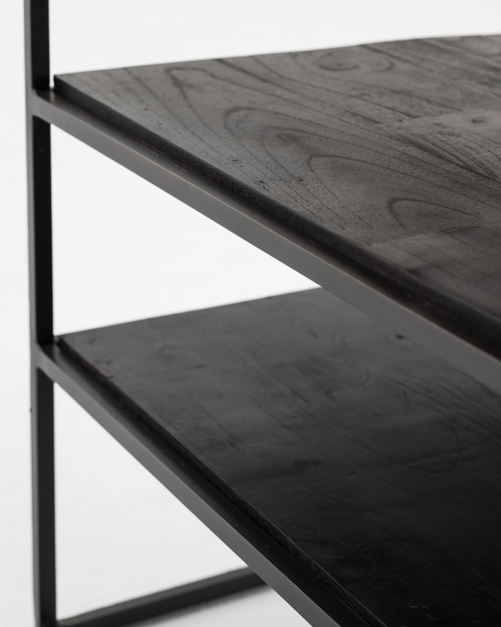 44" Modern Rustic Wood and Black Metal Open TV Stand By Homeroots - Image 7