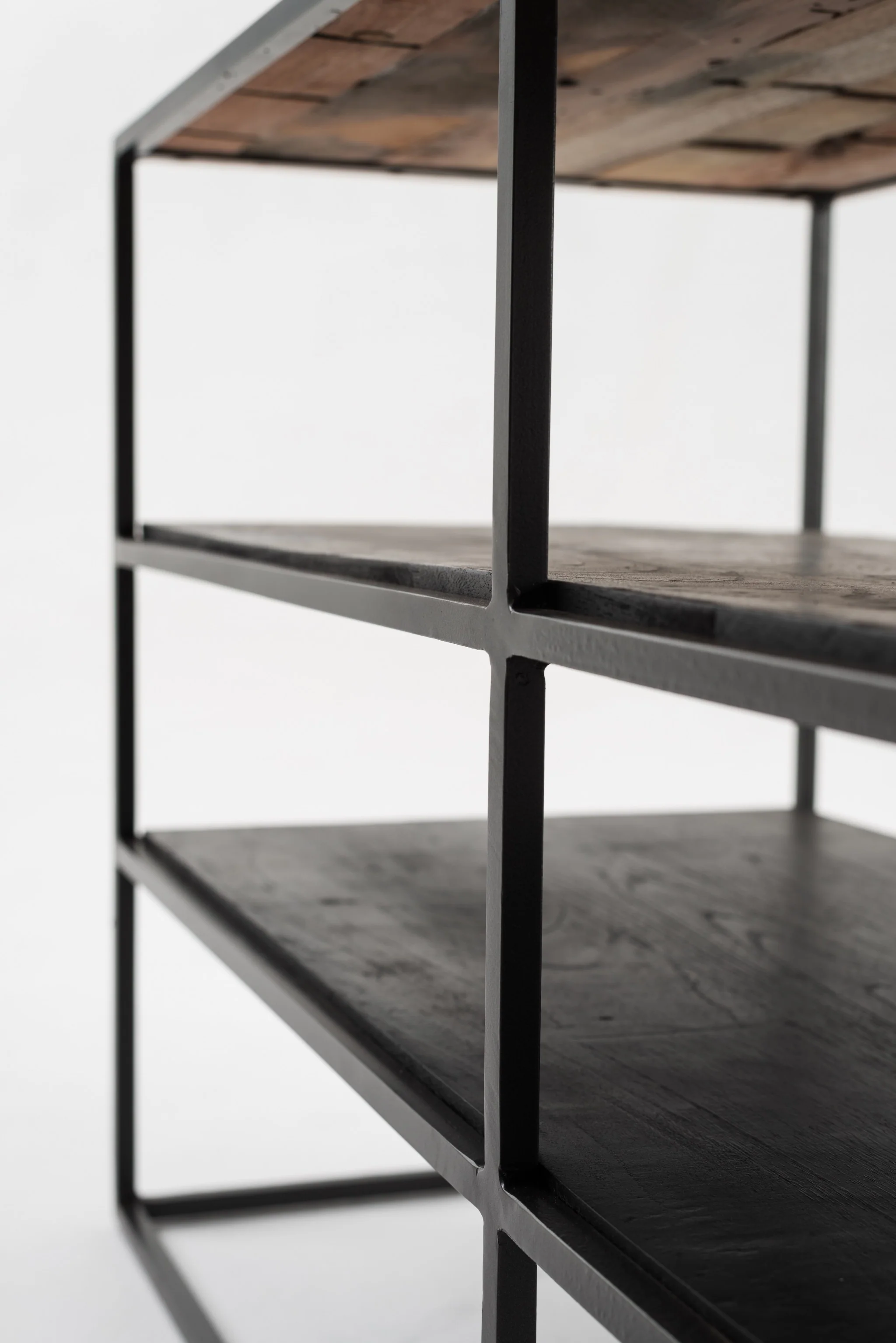 44" Modern Rustic Wood and Black Metal Open TV Stand By Homeroots - Image 8