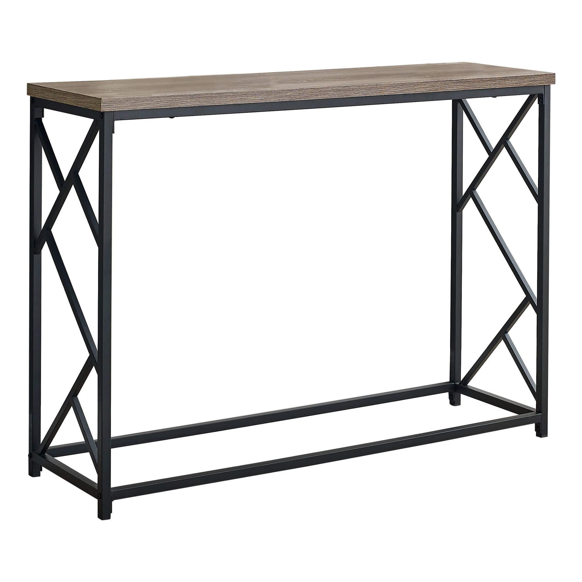 44" Rectangular GreywithBlack Metal Hall Console Accent Table By Homeroots - Image 5