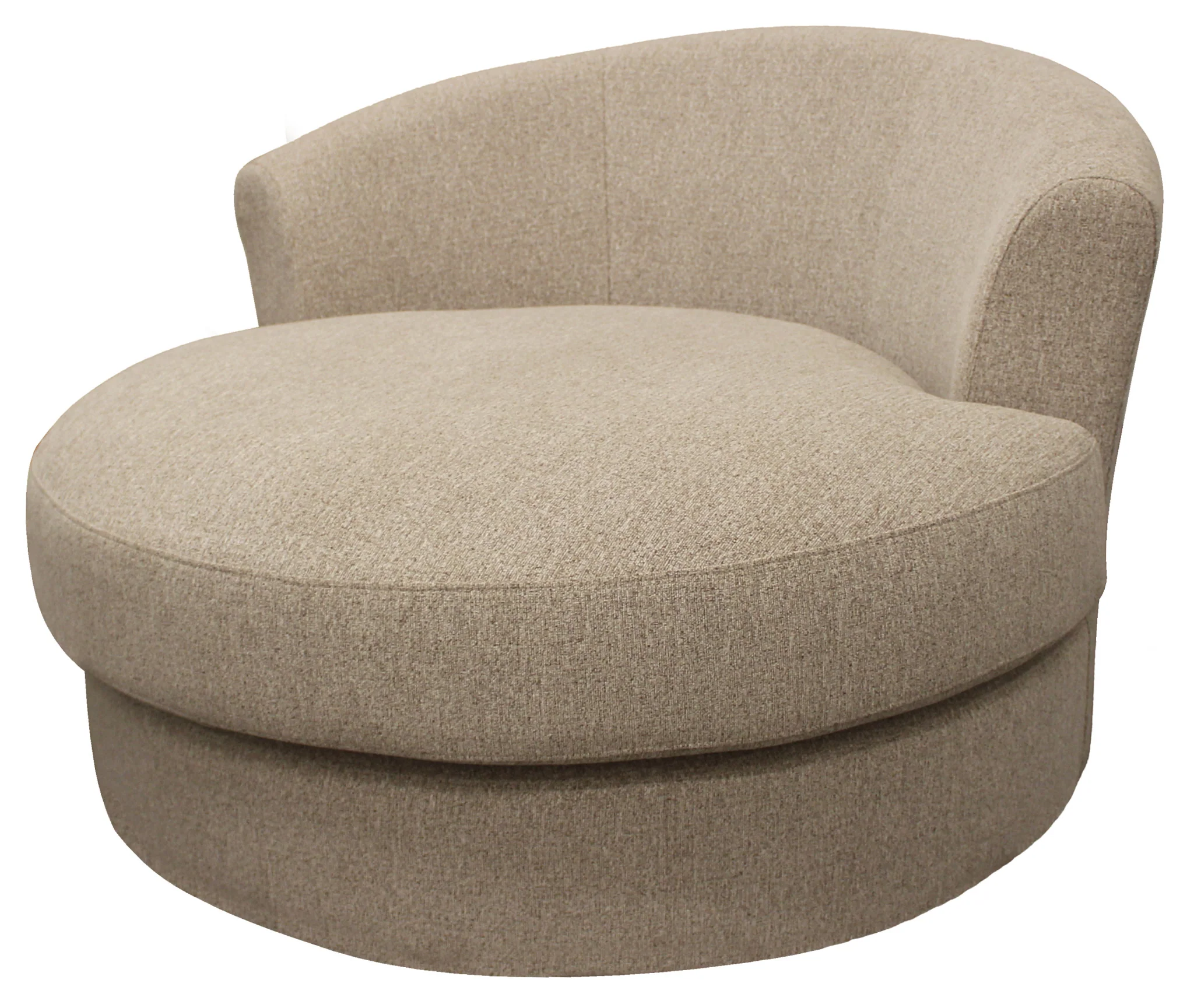 44" Sand Linen Solid Color Swivel Barrel Chair By Homeroots - Image 2