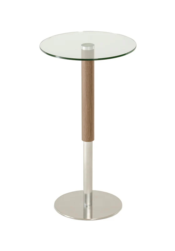 44' Veneer Glass and Steel Round Bar Table By Homeroots - Image 2