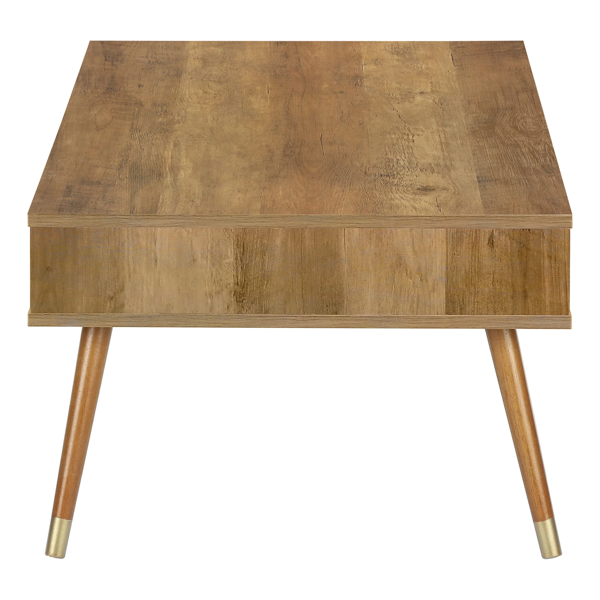 44" Walnut Rectangular Coffee Table With Drawer And Shelf By Homeroots - Image 3